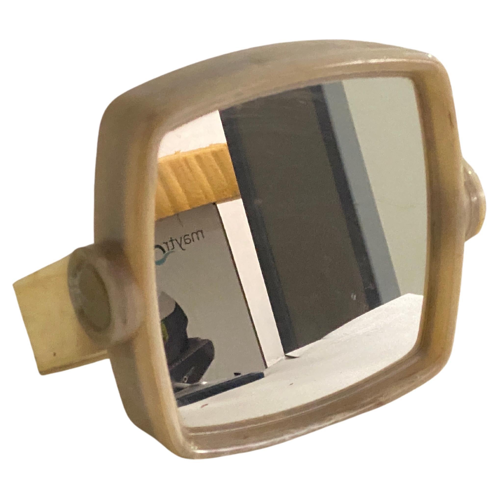 French Tortoise Hand Mirror, Table Mriror, Folding Mirror 2 Faces Mirror France 1970 For Sale