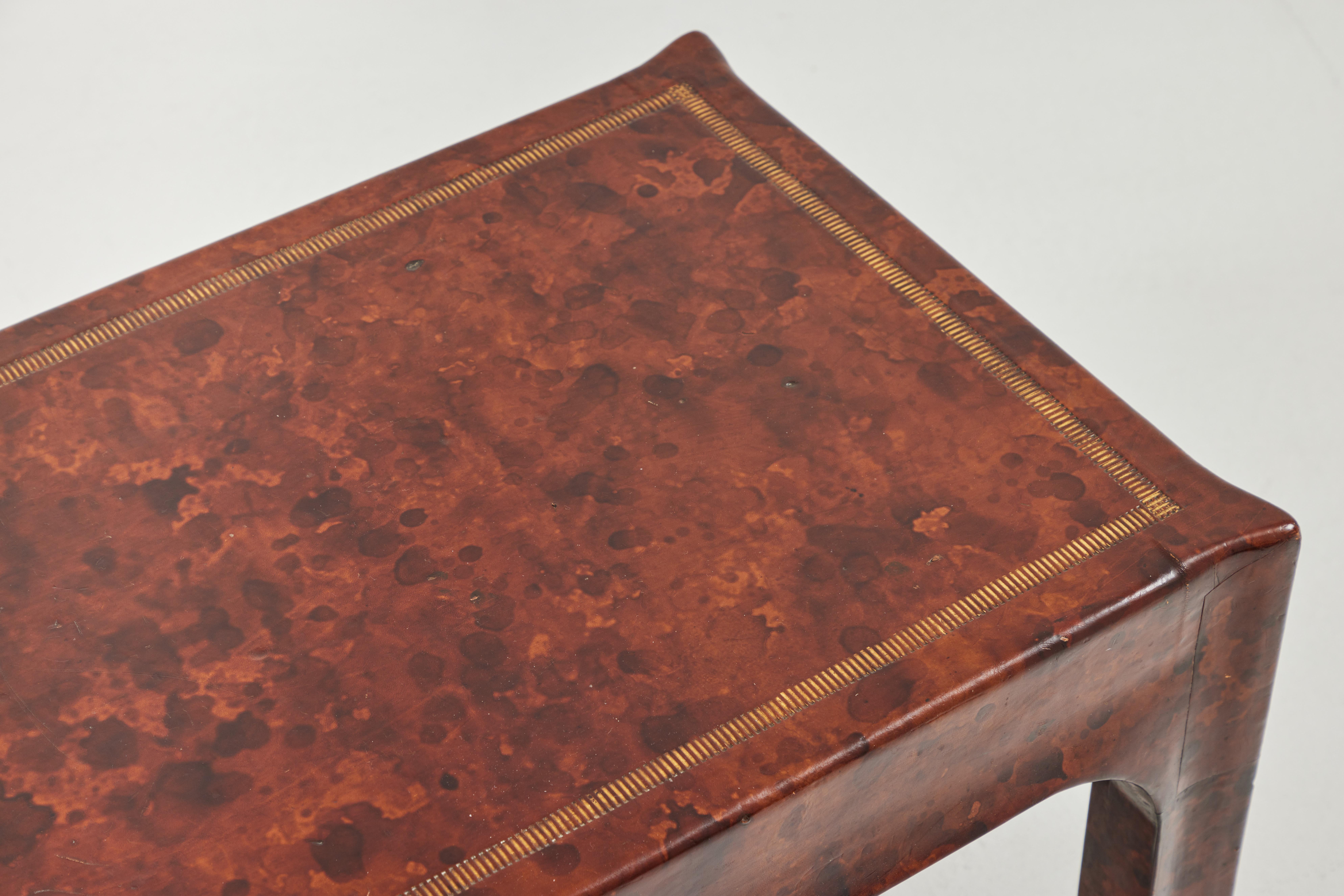American Tortoise Leather Veneered Cocktail Table by Billy Haines