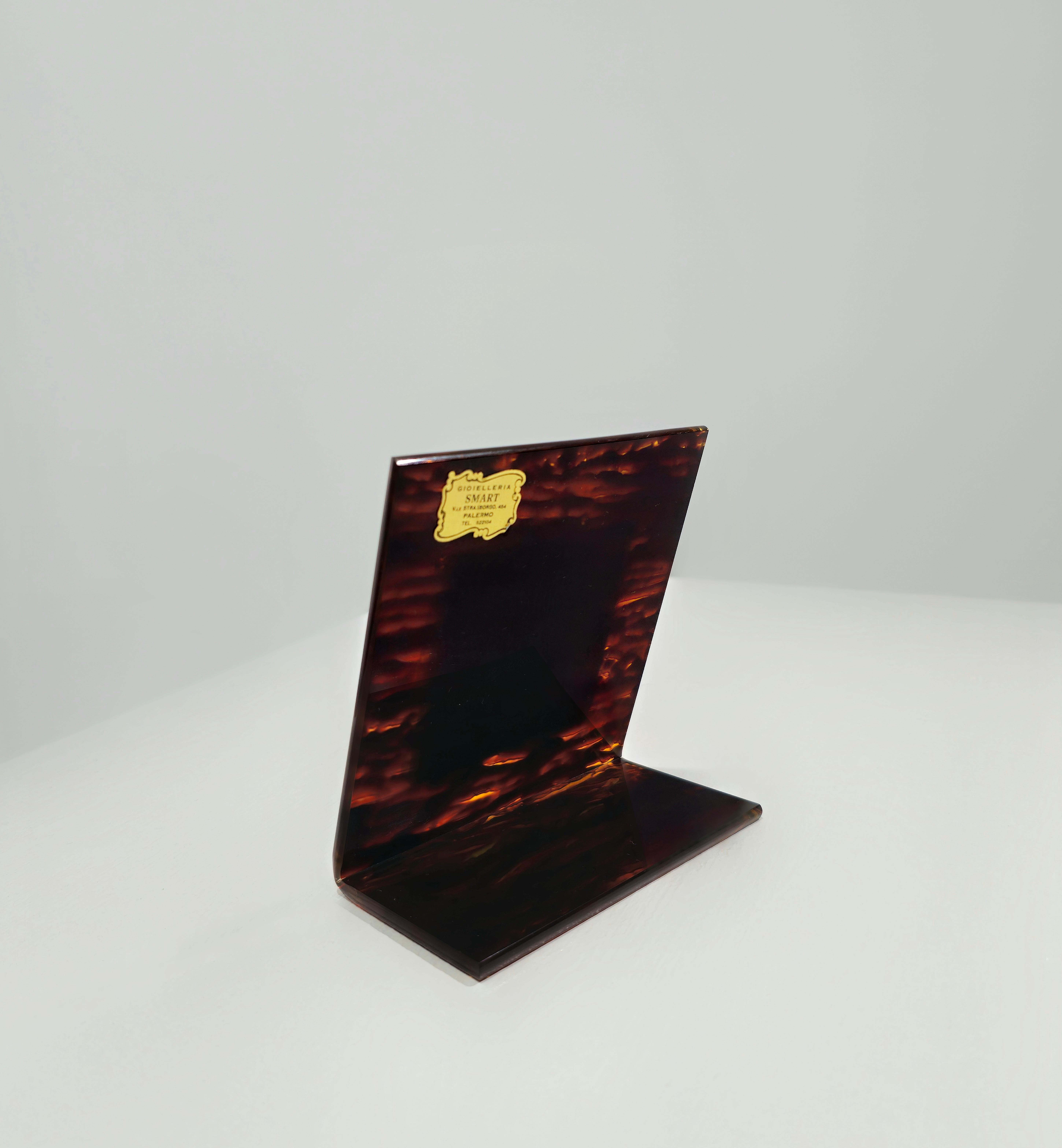 Mid-Century Modern Tortoise Lucite Picture Frame Mid-Century  Design Italy 1970s