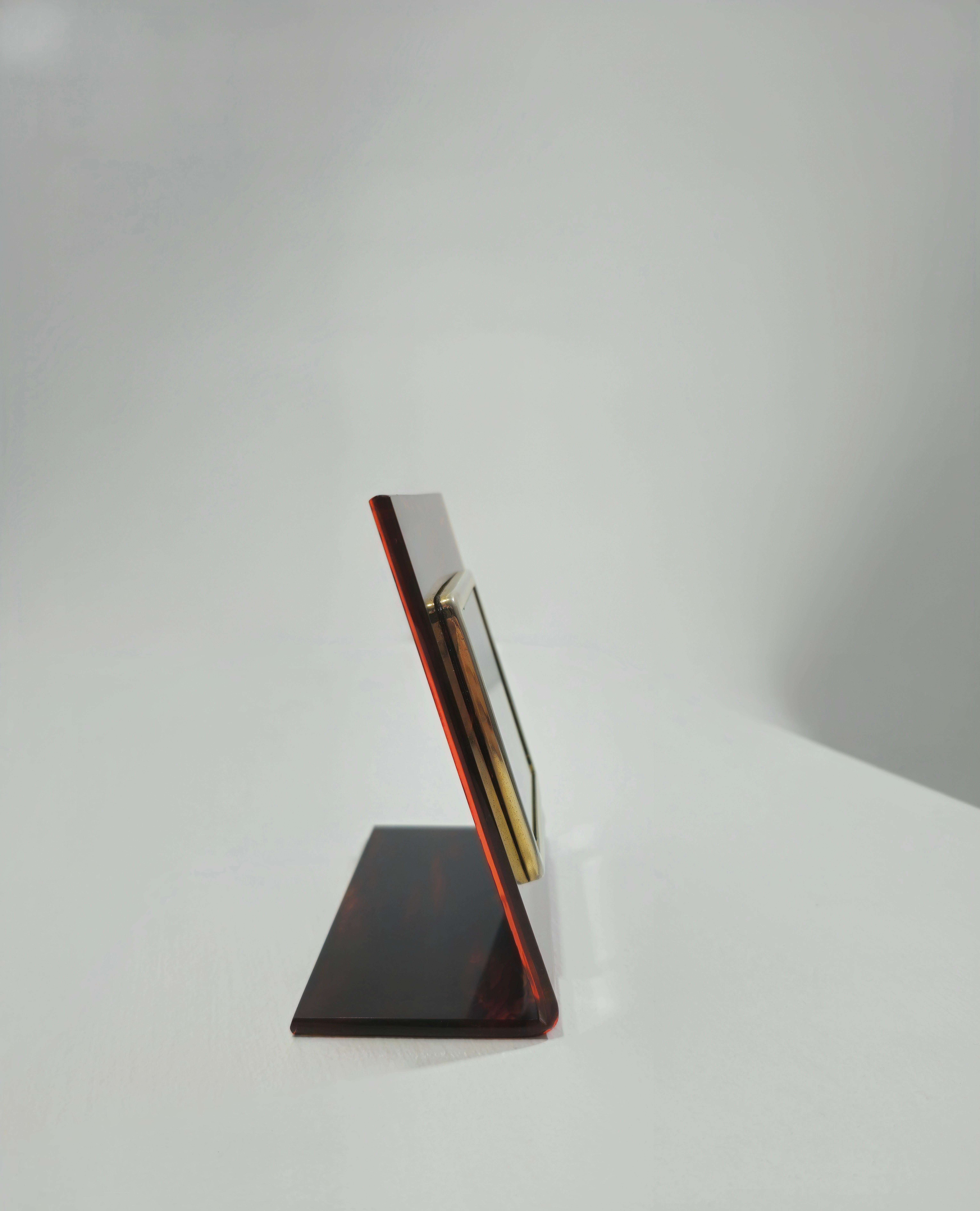 Italian Tortoise Lucite Picture Frame Mid-Century  Design Italy 1970s