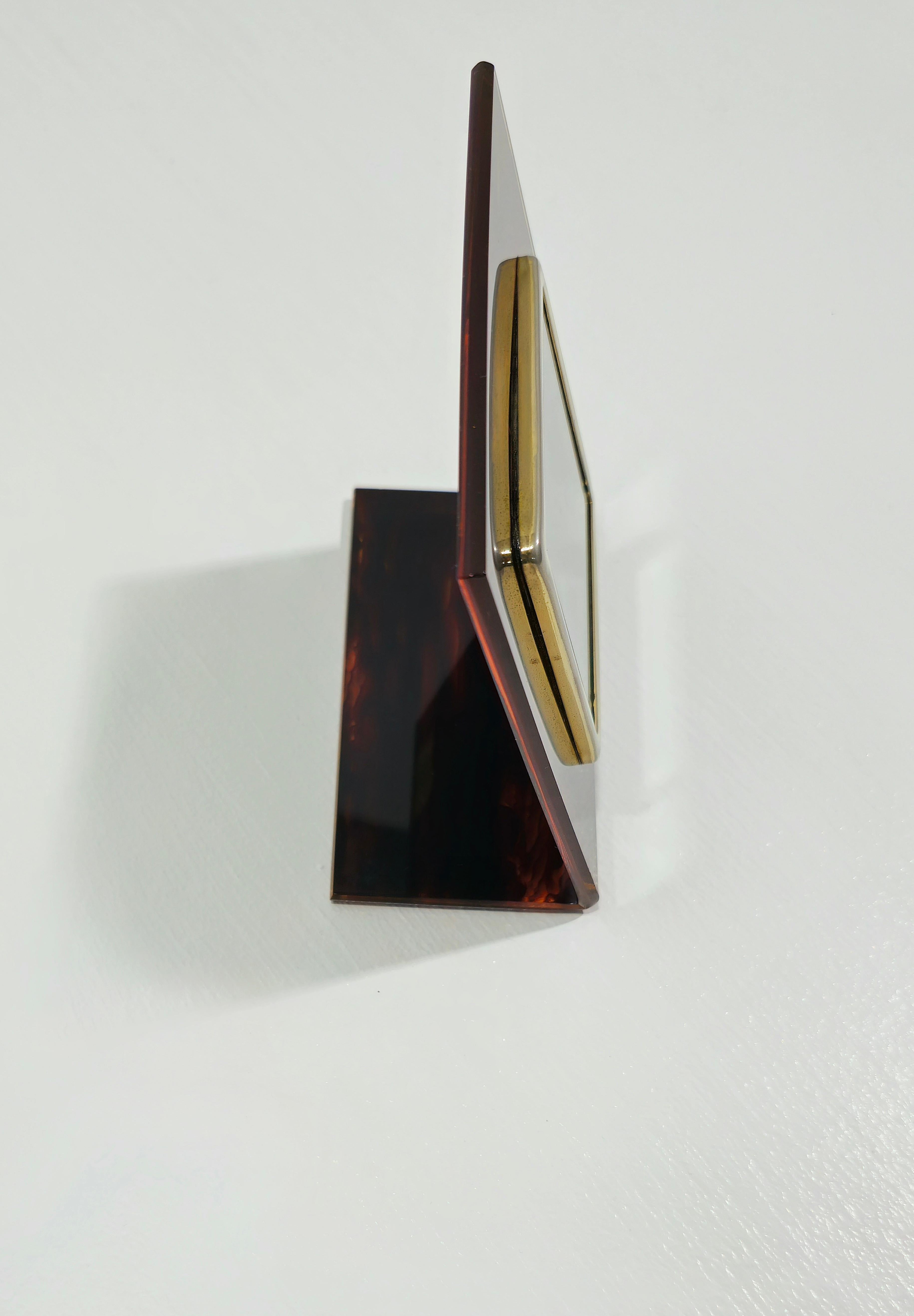Tortoise Lucite Picture Frame Mid-Century  Design Italy 1970s In Good Condition In Palermo, IT
