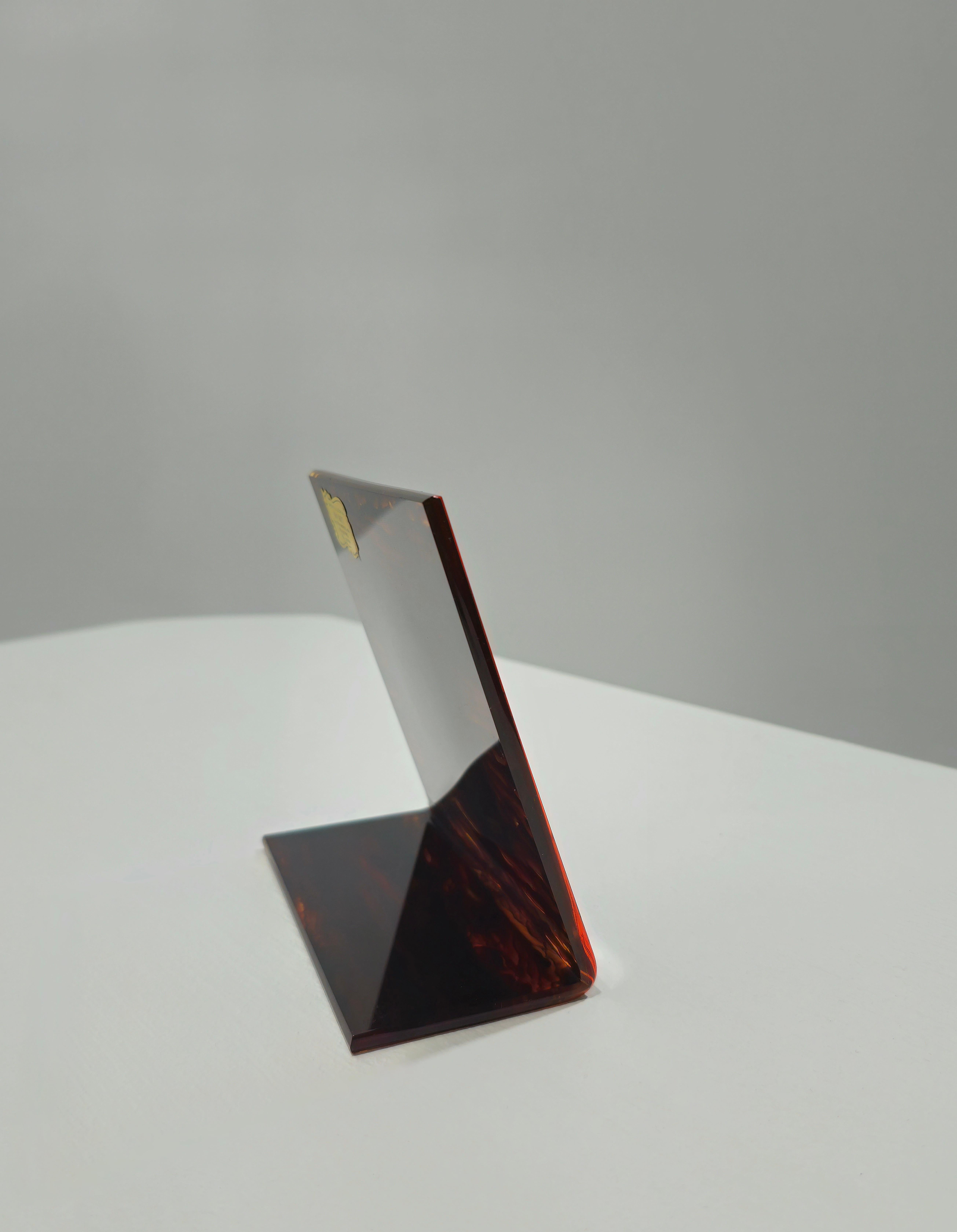 Tortoise Lucite Picture Frame Mid-Century  Design Italy 1970s 1