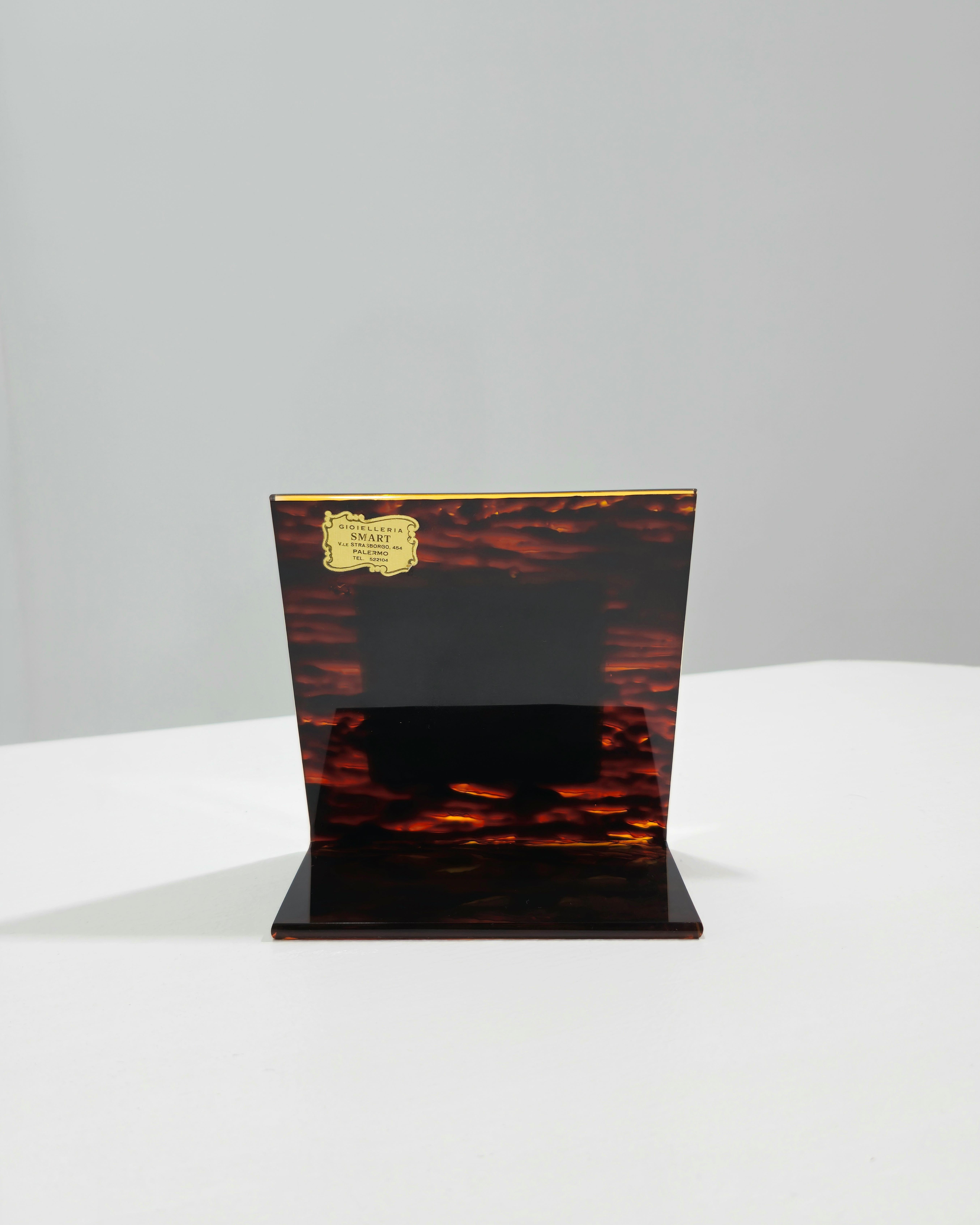 Tortoise Lucite Picture Frame Mid-Century  Design Italy 1970s 2