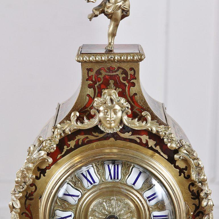 French Tortoise Shell-and-Brass Clock