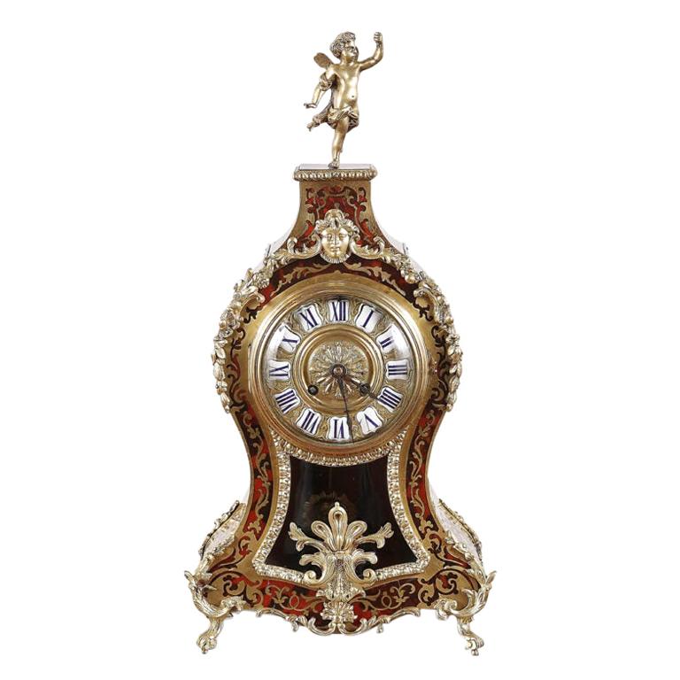 Tortoise Shell-and-Brass Clock