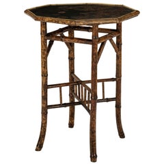 Tortoise Shell Bamboo Side Table