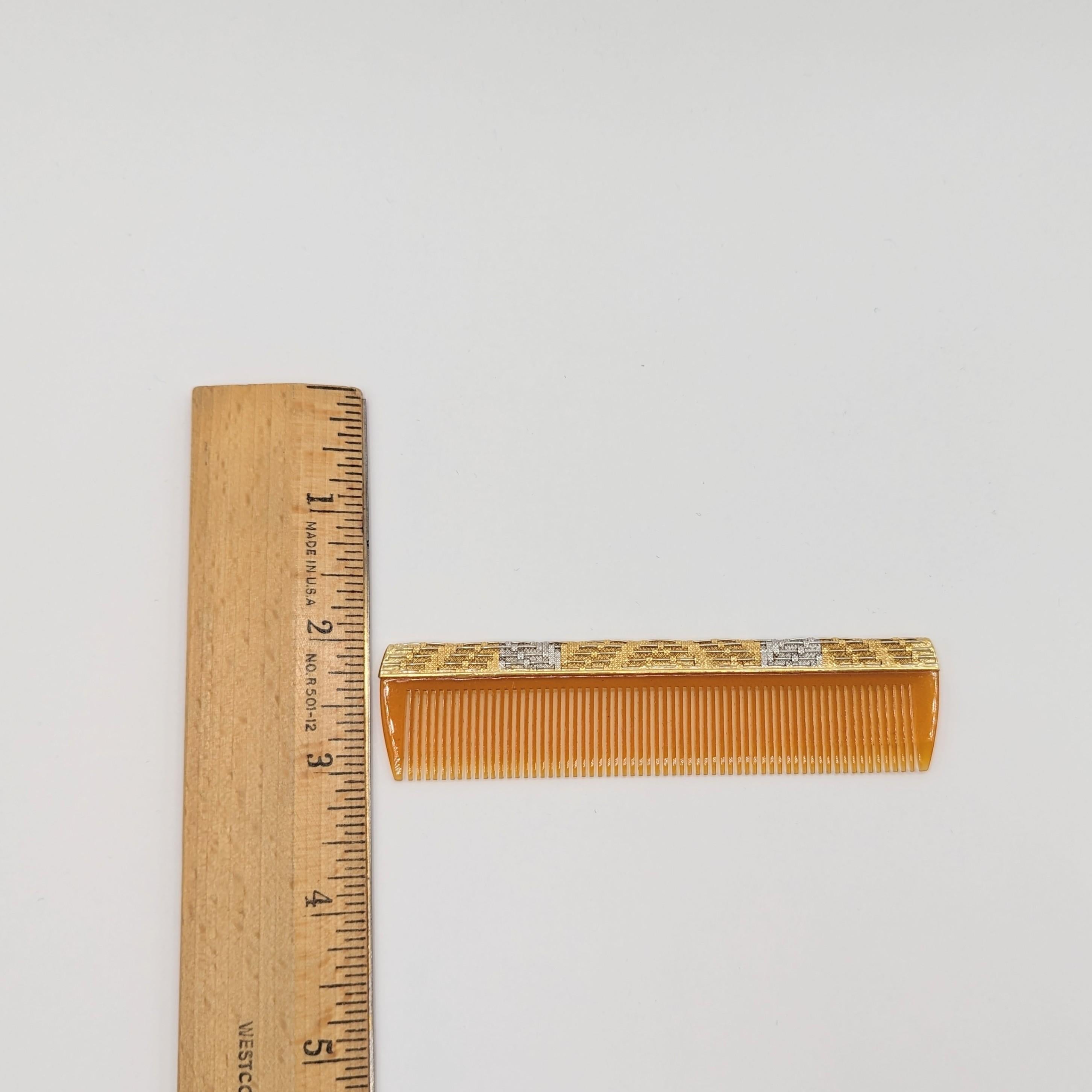 Tortoise Shell Comb in 2 Tone 18K Gold In New Condition In Los Angeles, CA