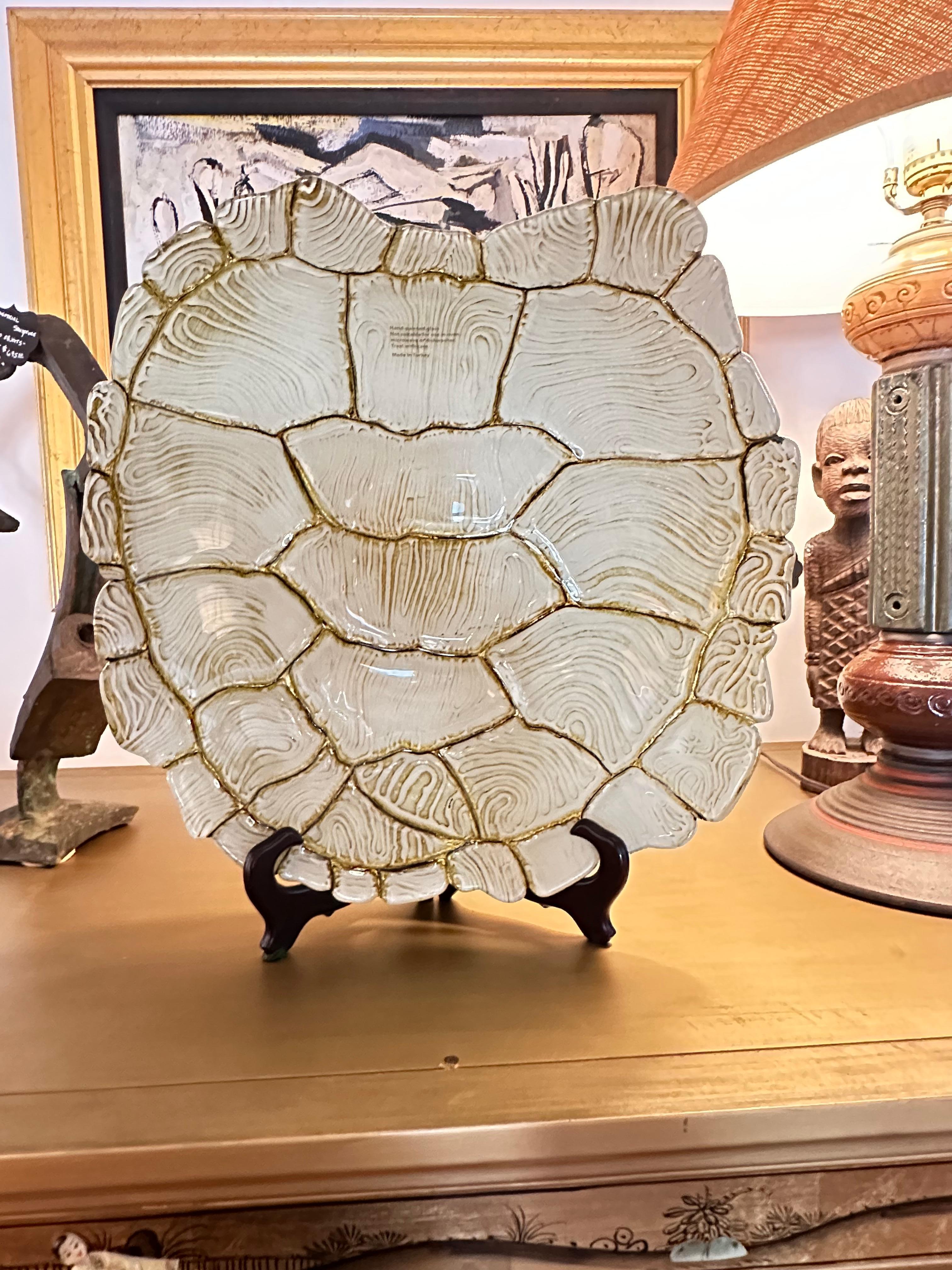 Tortoise Shell Metallic  Decorative Bowl from Turkey In Good Condition In Jupiter, FL