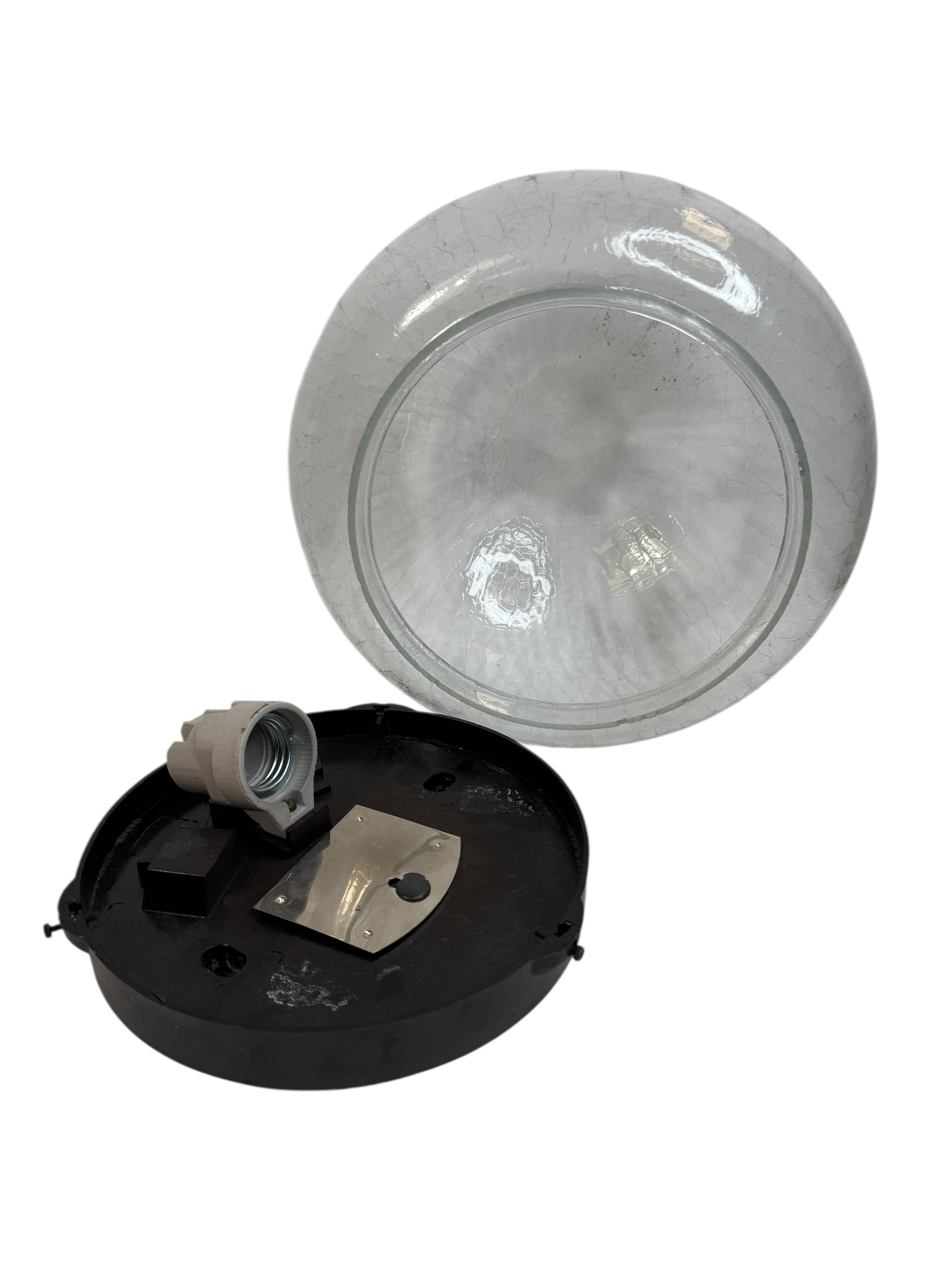 Tortoise Shell Pattern Clear Glass Flush Mount Vintage Austria 1960s For Sale 3