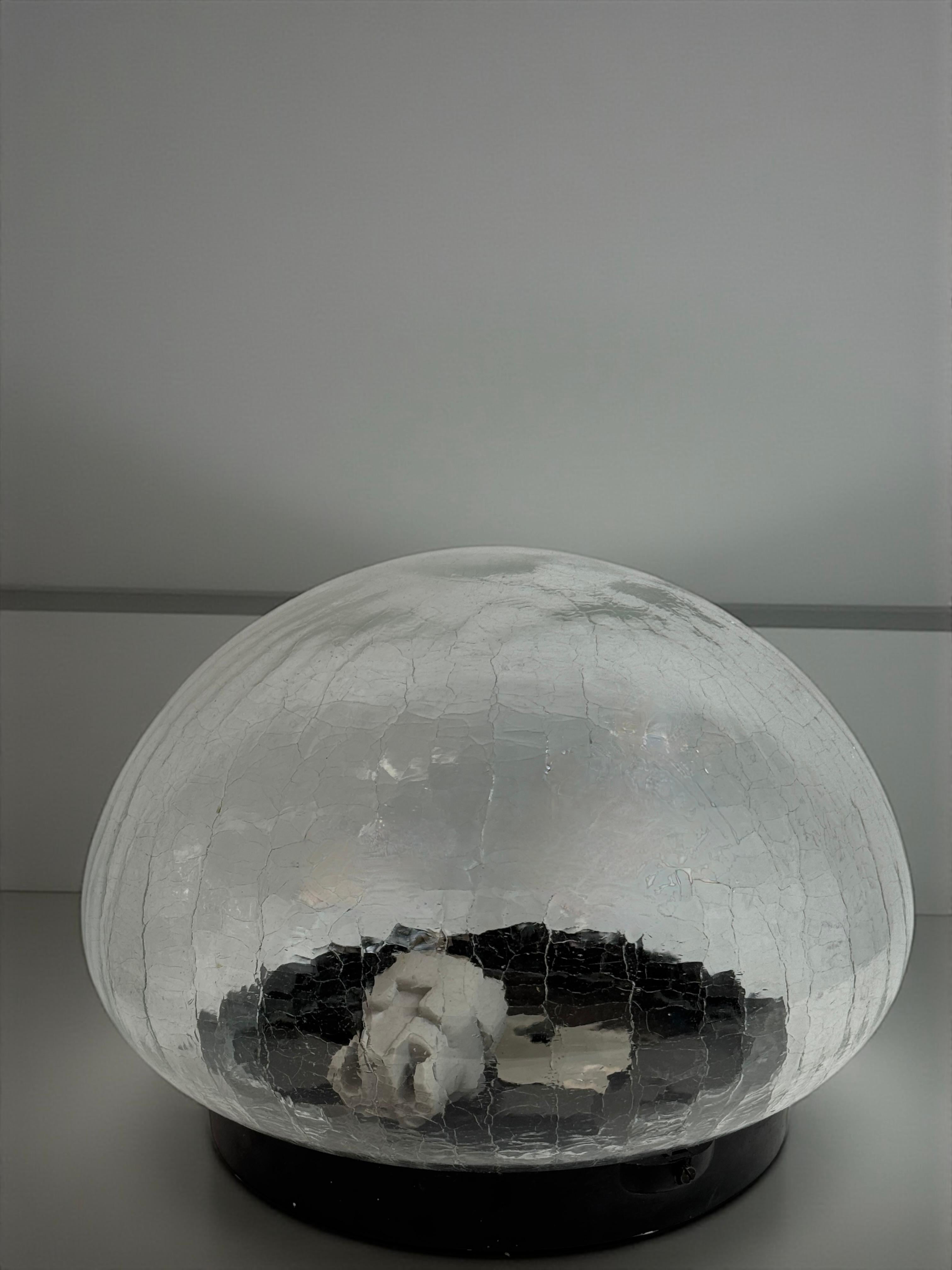 Tortoise Shell Pattern Clear Glass Flush Mount Vintage Austria 1960s For Sale 4