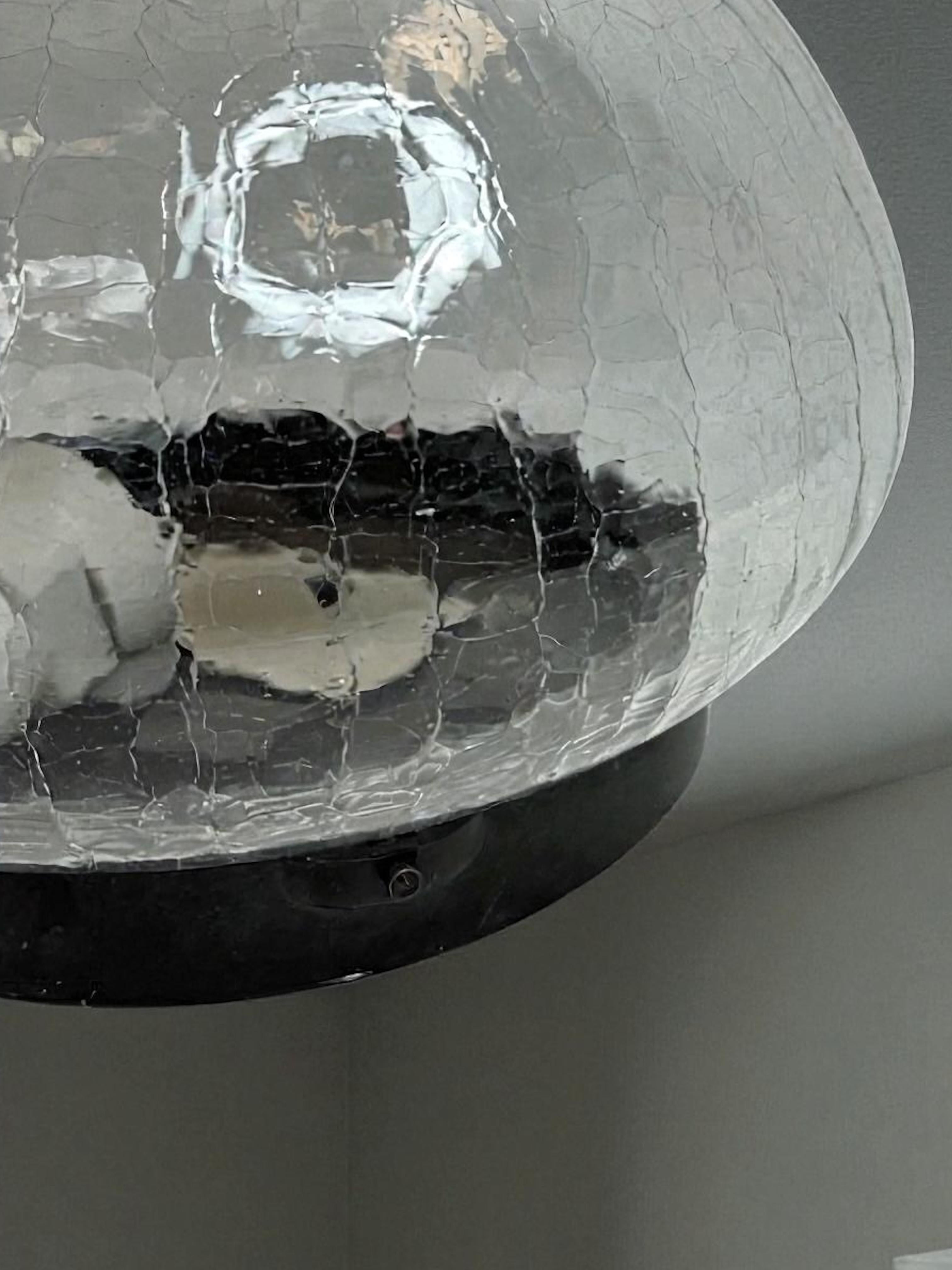 Tortoise Shell Pattern Clear Glass Flush Mount Vintage Austria 1960s For Sale 5