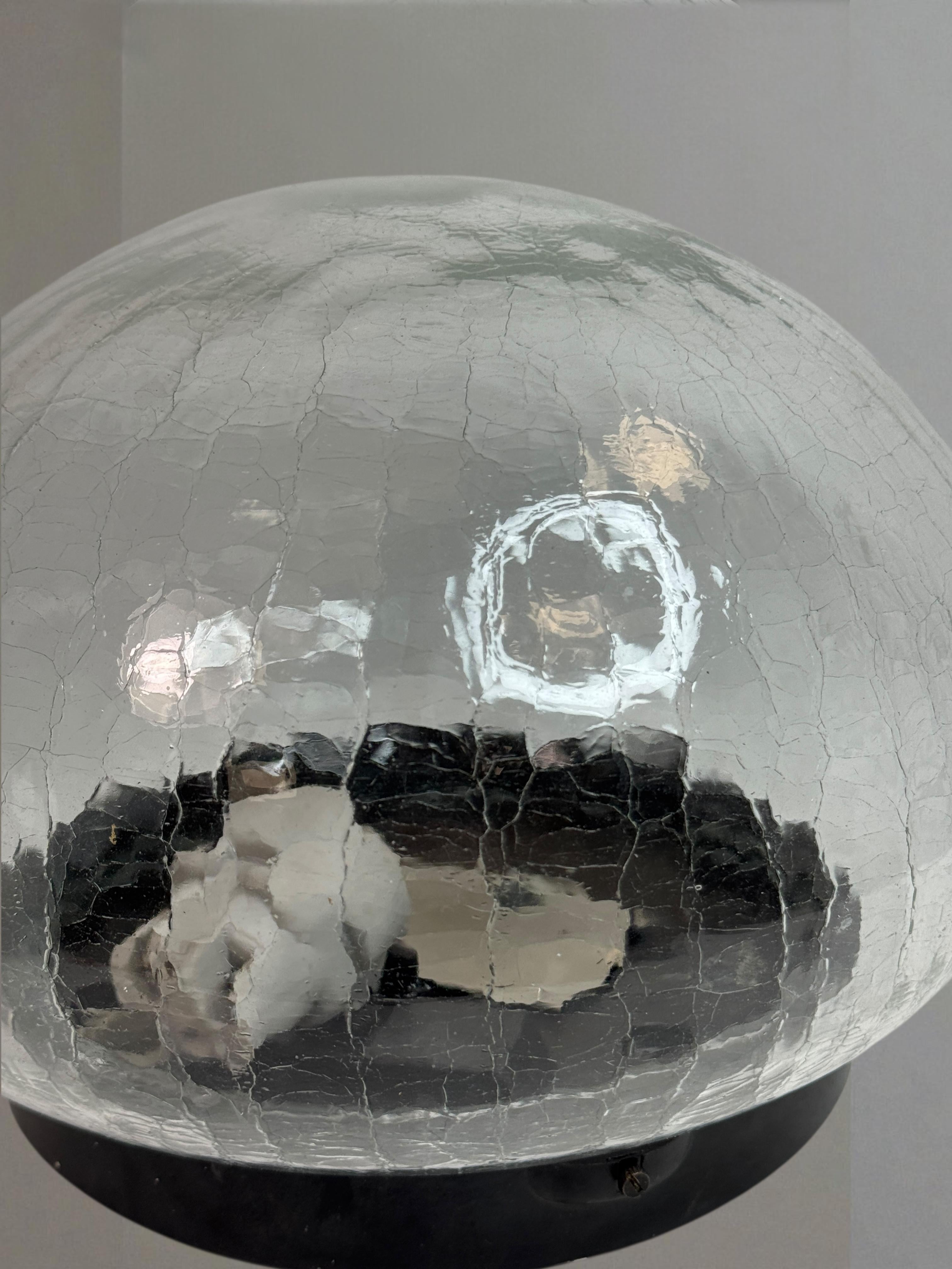 Tortoise Shell Pattern Clear Glass Flush Mount Vintage Austria 1960s For Sale 6