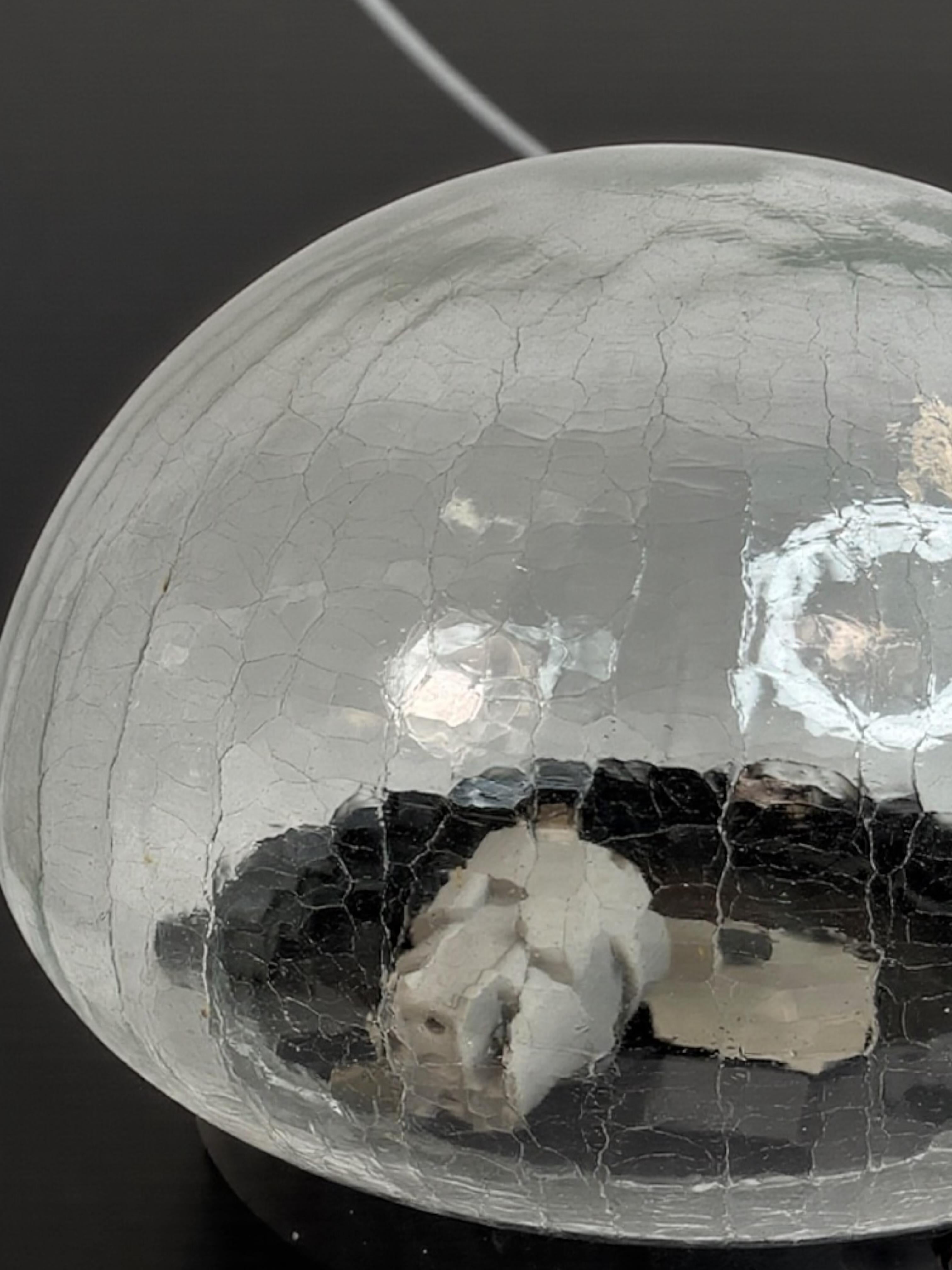 Tortoise Shell Pattern Clear Glass Flush Mount Vintage Austria 1960s For Sale 7