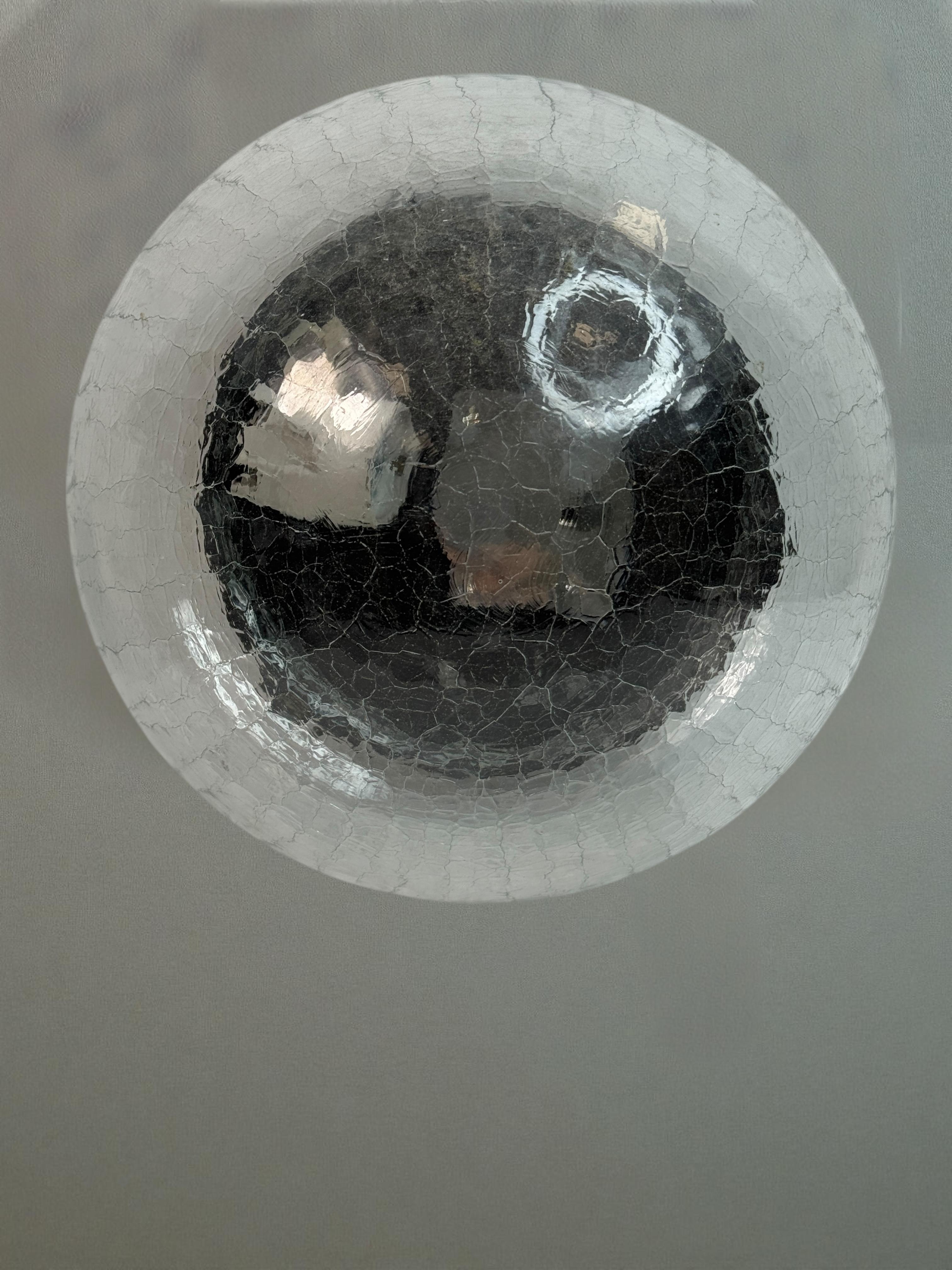 Tortoise Shell Pattern Clear Glass Flush Mount Vintage Austria 1960s For Sale 9