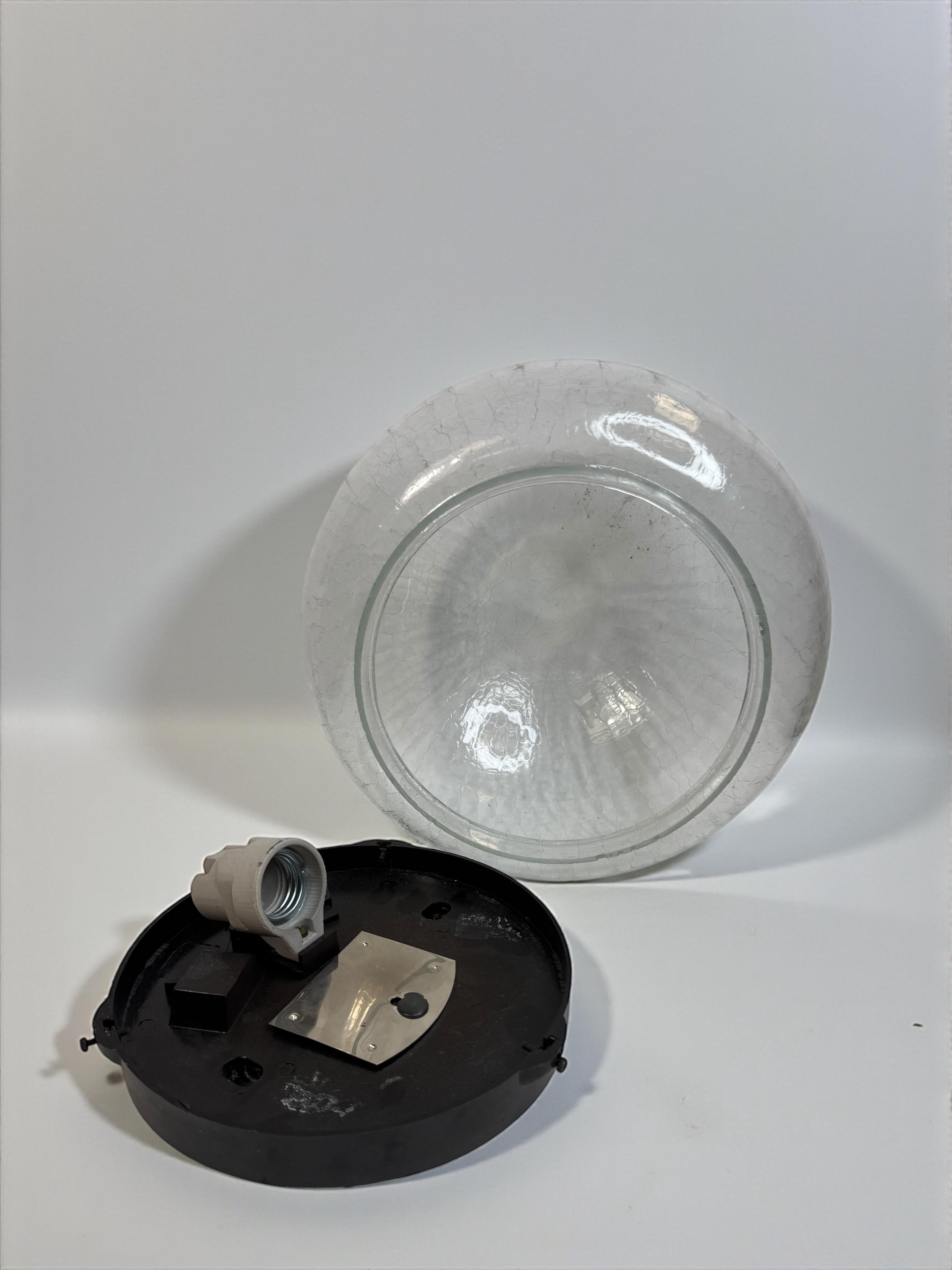 Tortoise Shell Pattern Clear Glass Flush Mount Vintage Austria 1960s For Sale 11