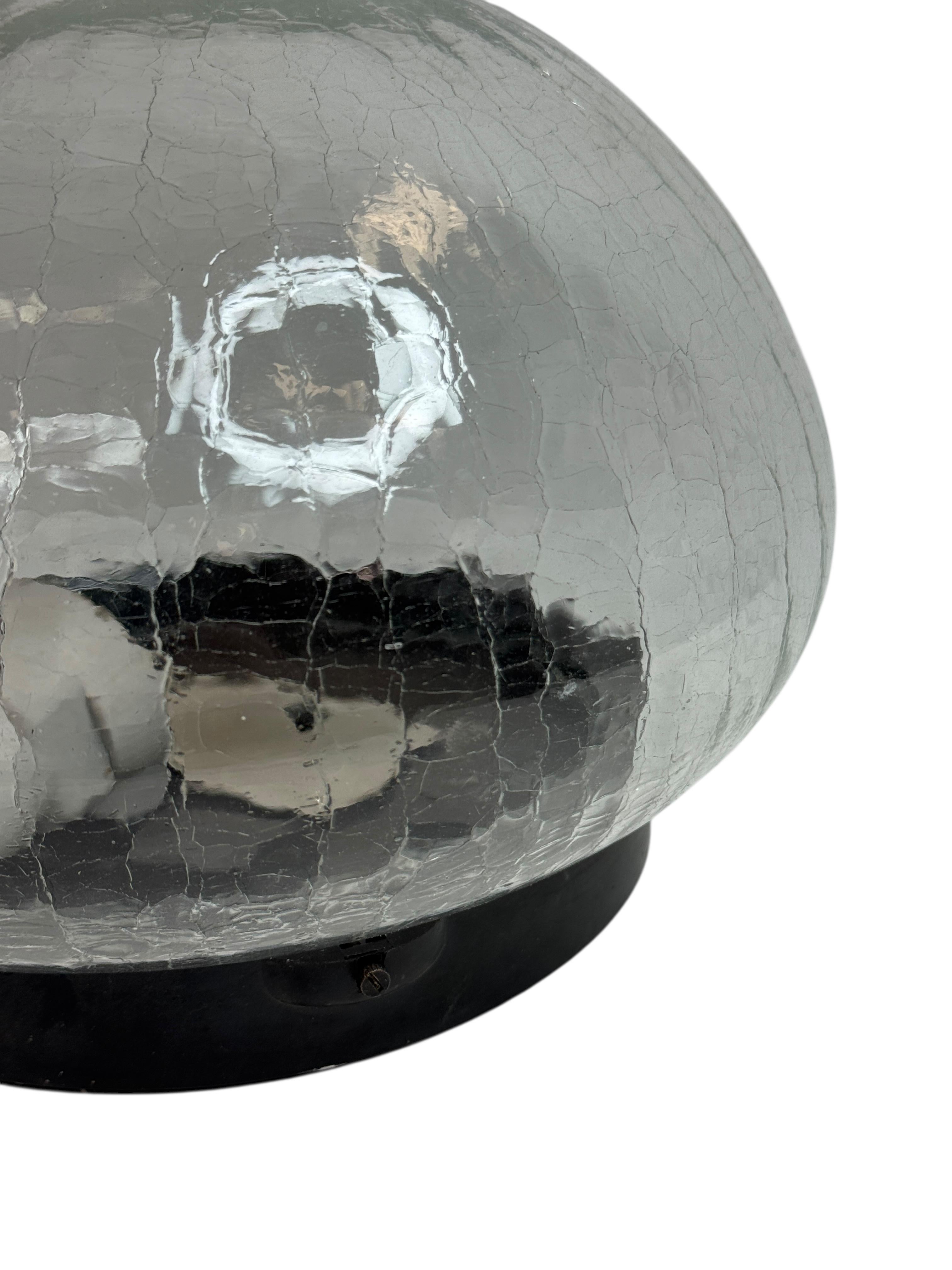 Austrian Tortoise Shell Pattern Clear Glass Flush Mount Vintage Austria 1960s For Sale