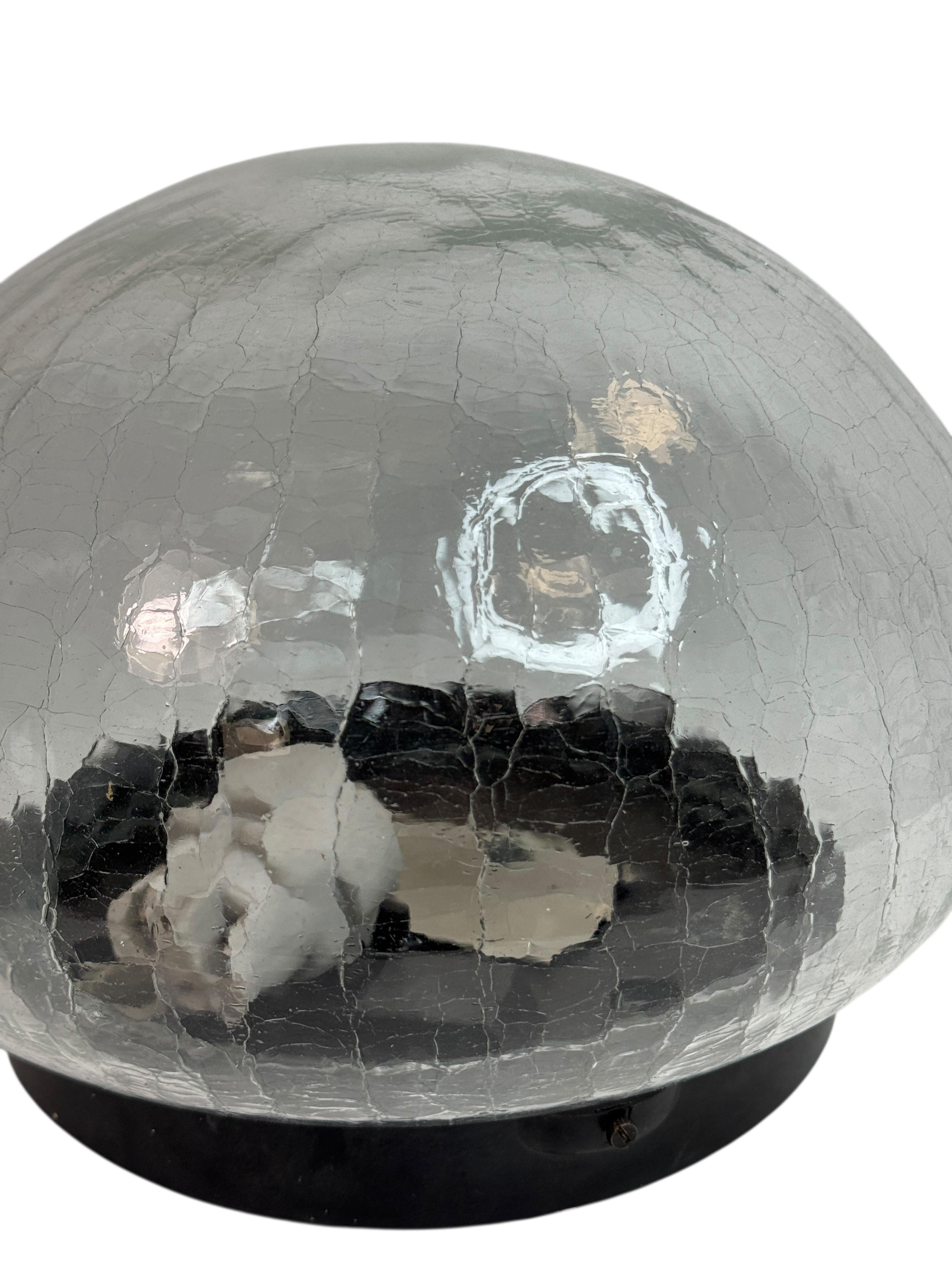 Tortoise Shell Pattern Clear Glass Flush Mount Vintage Austria 1960s In Good Condition For Sale In Nuernberg, DE