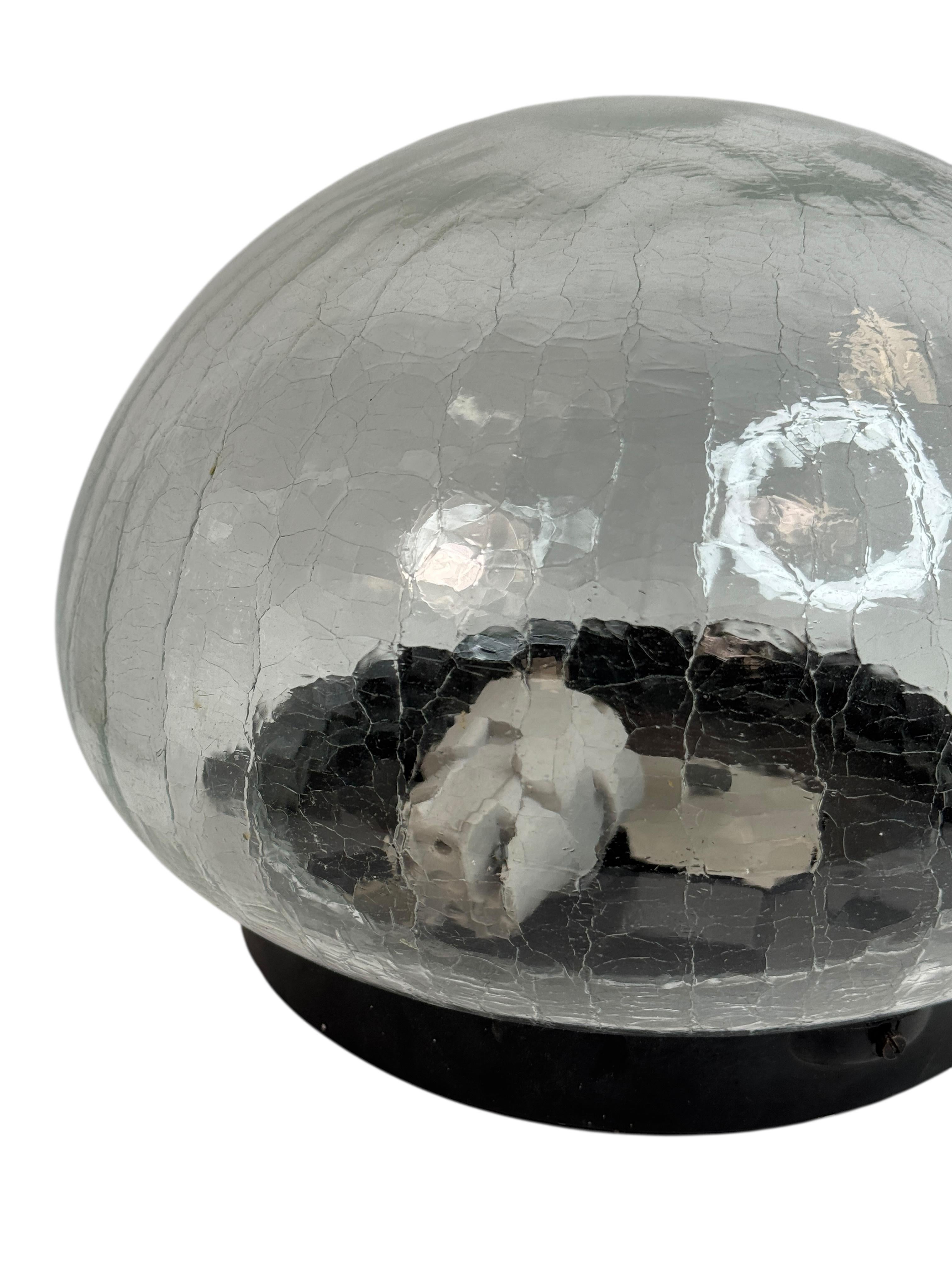 Mid-20th Century Tortoise Shell Pattern Clear Glass Flush Mount Vintage Austria 1960s For Sale