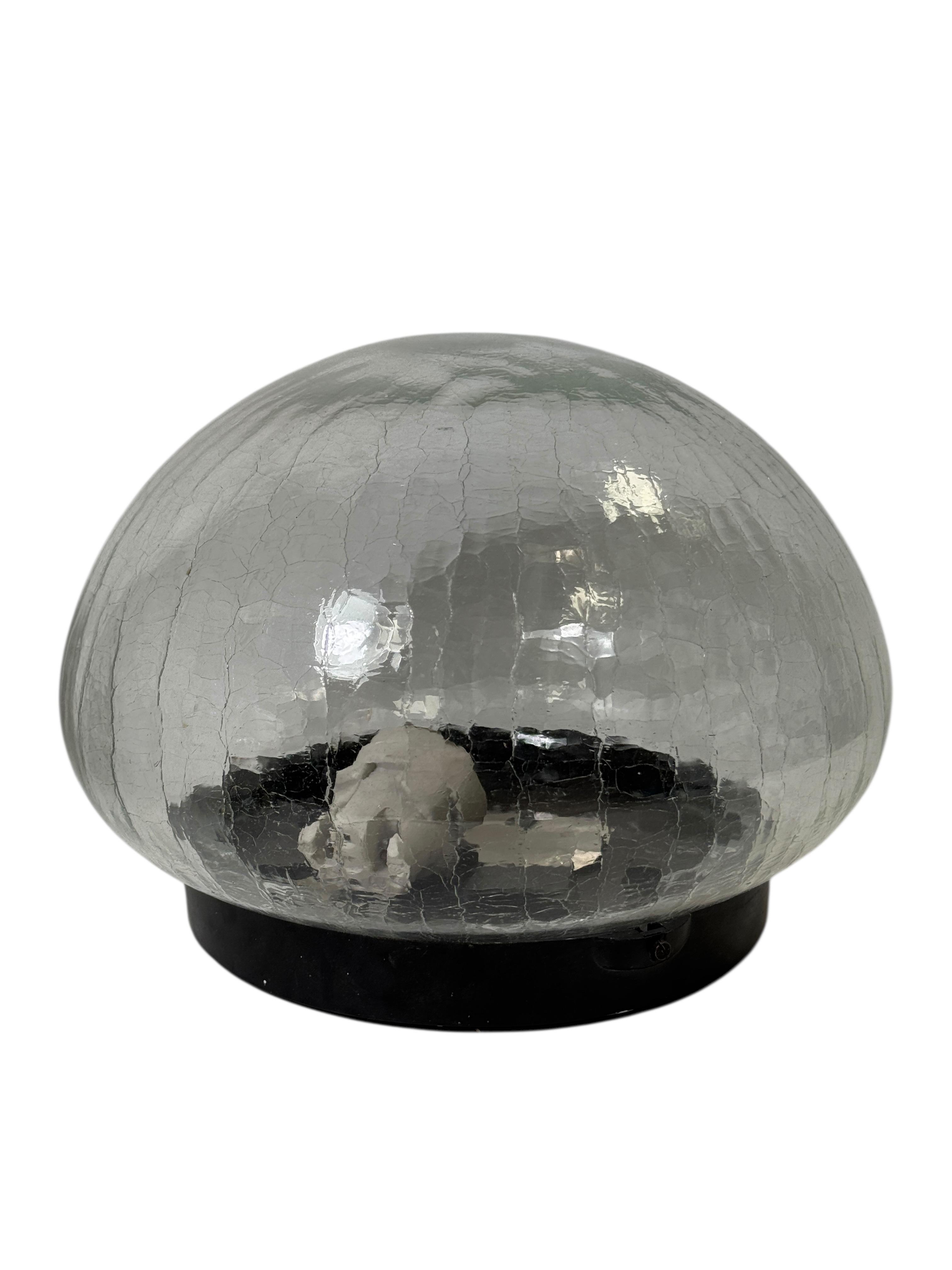 Tortoise Shell Pattern Clear Glass Flush Mount Vintage Austria 1960s For Sale 2