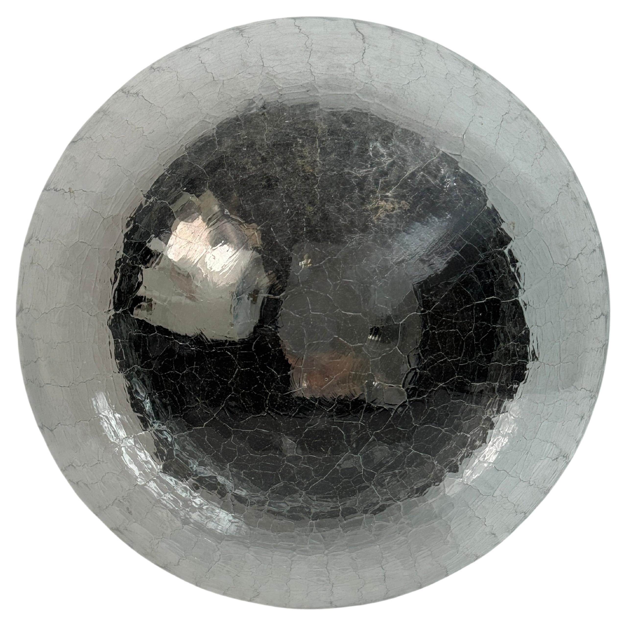 Tortoise Shell Pattern Clear Glass Flush Mount Vintage Austria 1960s