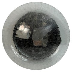 Tortoise Shell Pattern Clear Glass Flush Mount Vintage Austria 1960s