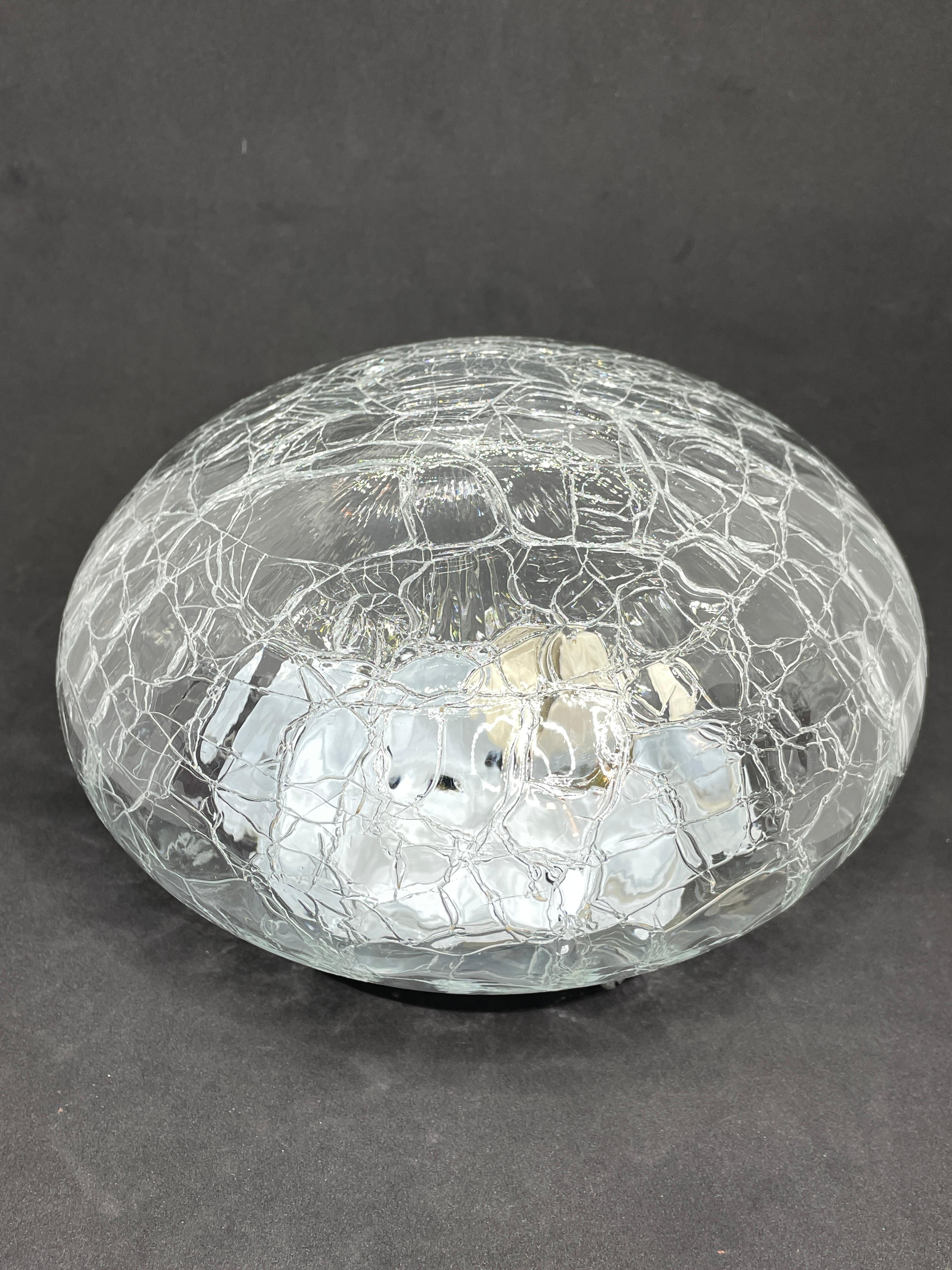Tortoise Shell Pattern Clear Glass Flush Mount Vintage German 1960s RZB Leuchten For Sale 3