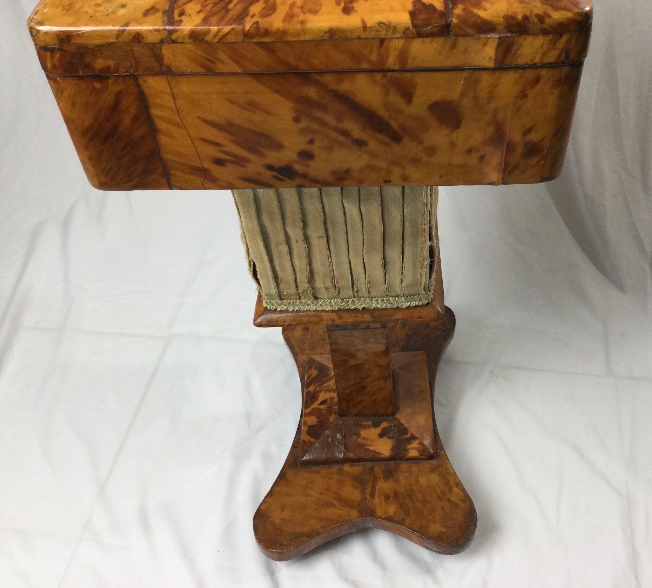 Tortoise Shell Sewing Box on Stand, circa 1860 For Sale 6