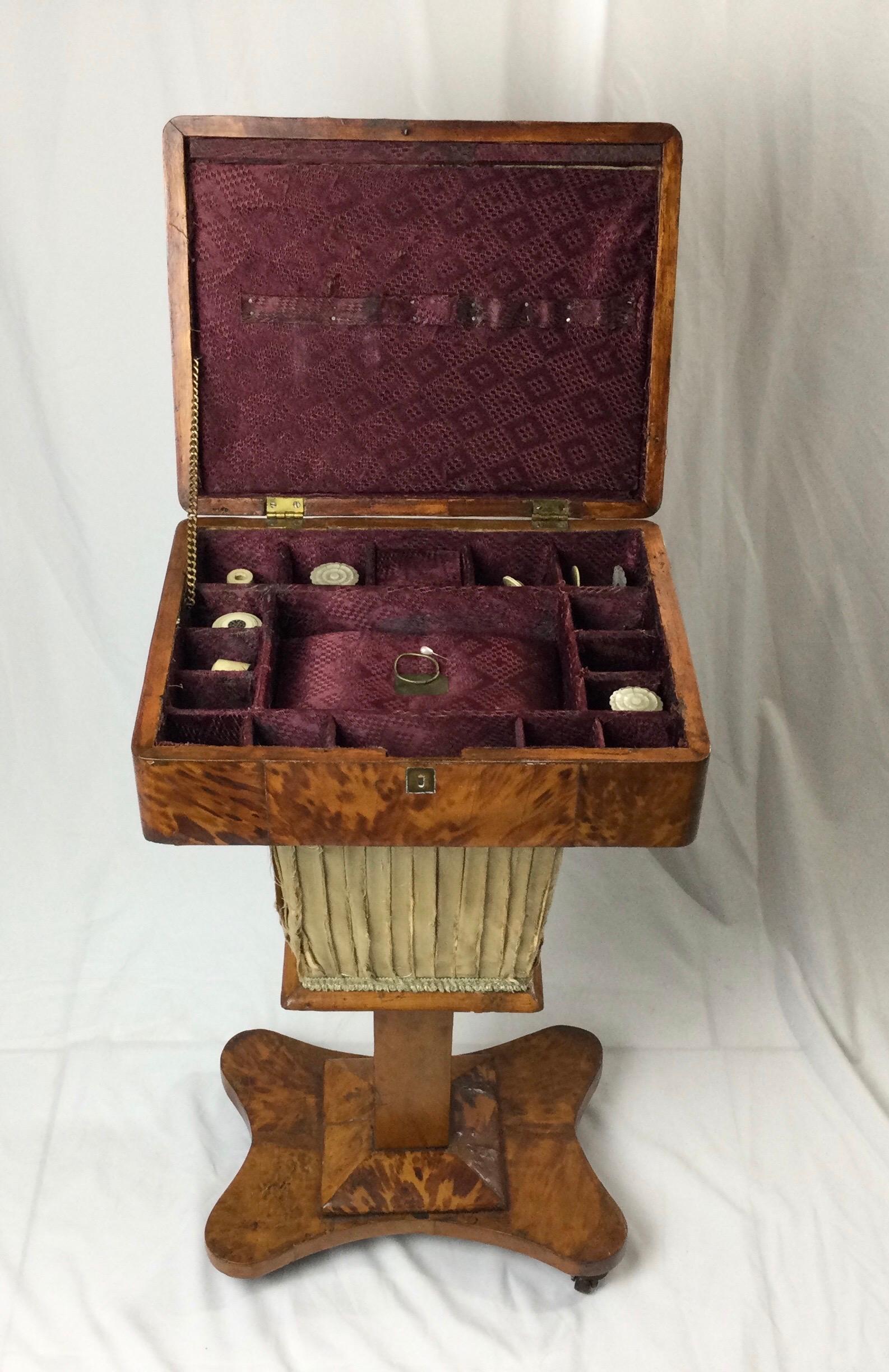 antique sewing box table