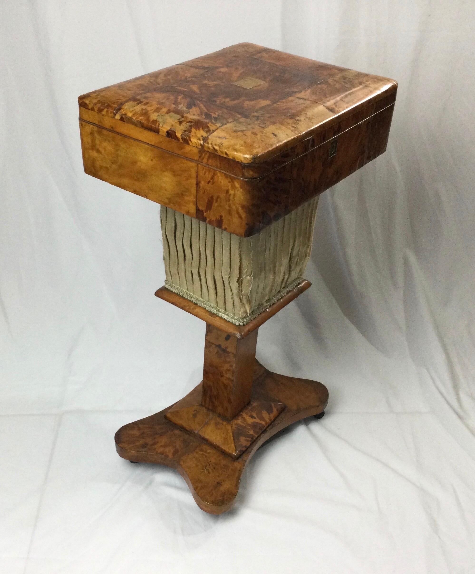 Unknown Tortoise Shell Sewing Box on Stand, circa 1860 For Sale