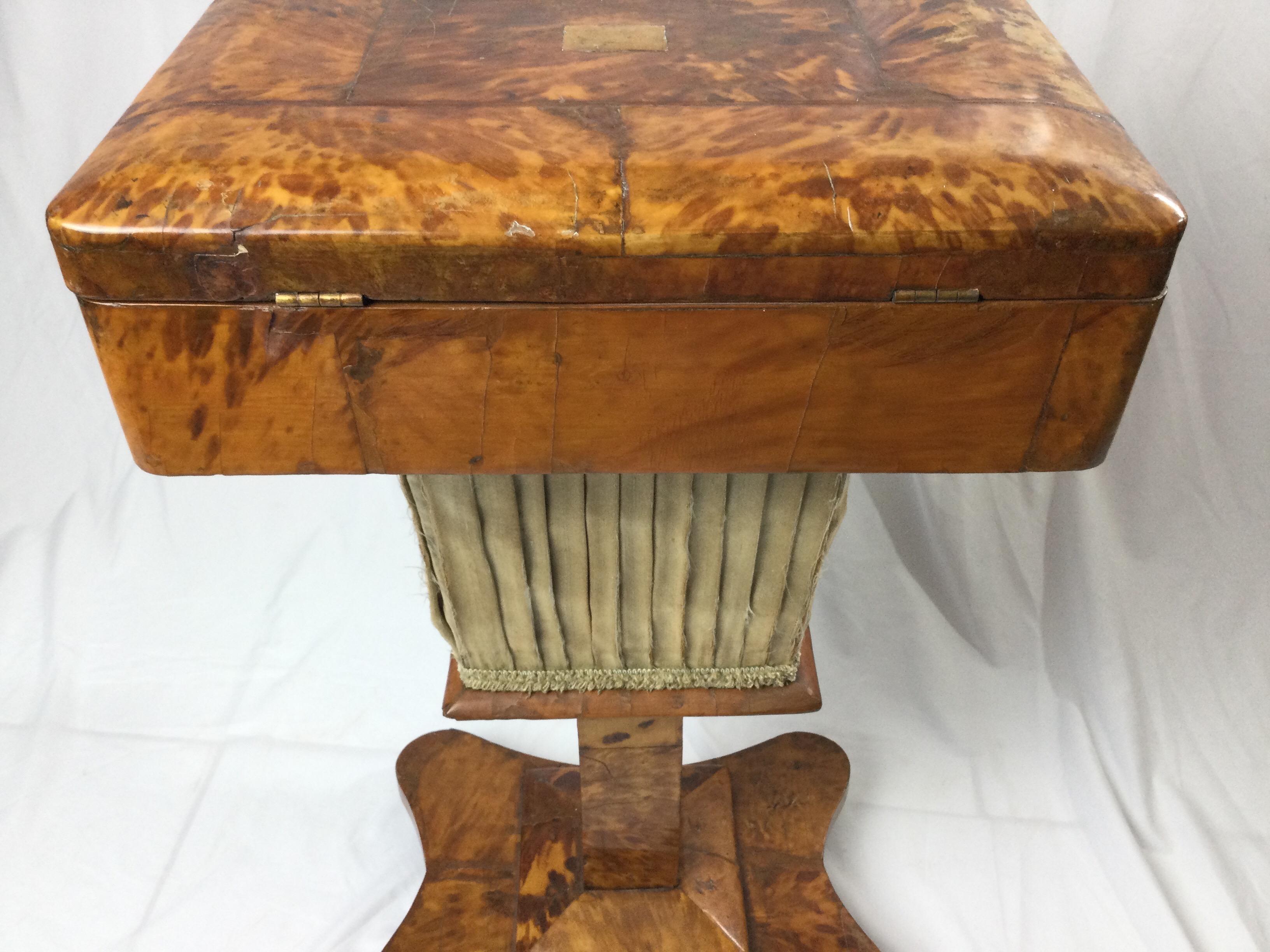 Unknown Tortoise Shell Sewing Box on Stand, circa 1860 For Sale