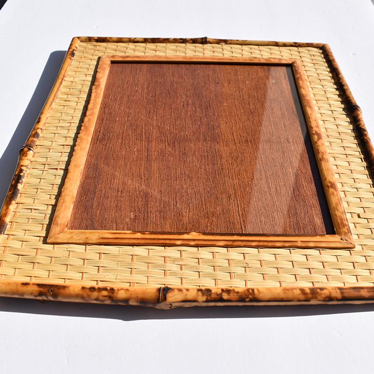 Taiwanese Tortoise Shell, Tiger Wood or Scorched Bamboo Photo Frame with Stand, Taiwan