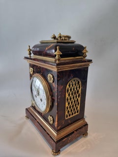 Tortoiseshell and Gilt Bronze Bracket Clock in Queen Anne Style