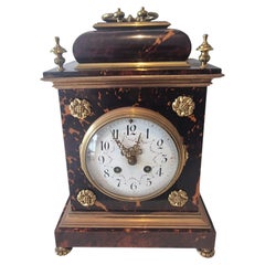 Tortoiseshell and Gilt Bronze Bracket Clock in Queen Anne Style