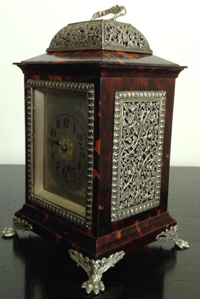 Georgian Tortoiseshell and Silver Carriage Clock, John Batson, London, circa 1890 For Sale