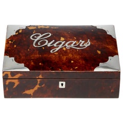 Tortoiseshell and Silver Cigar Box Pearce and Thompson, Birmingham, 1897