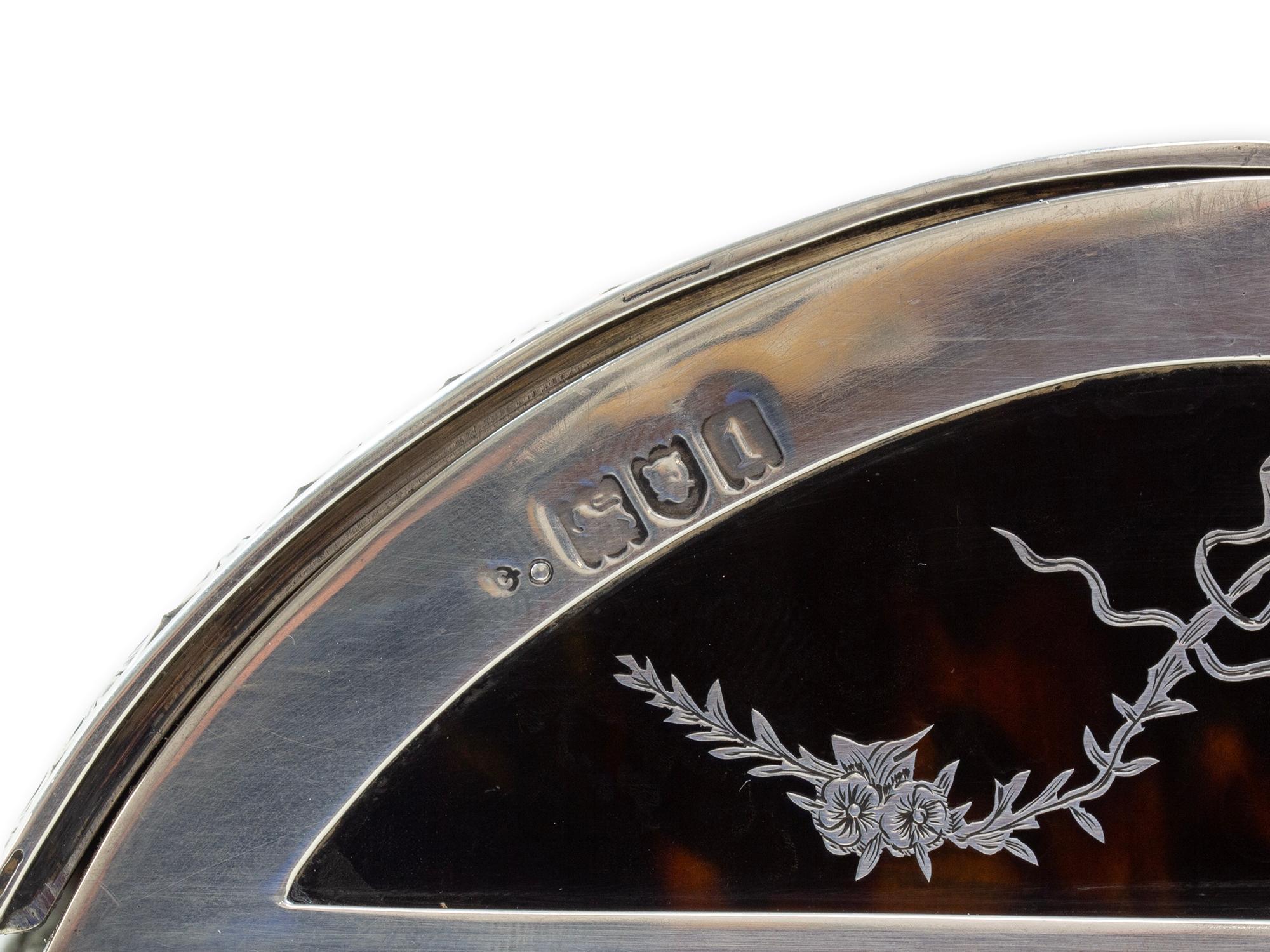 Tortoiseshell and Silver Jewellery Box William Comyns For Sale 3