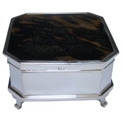 Tortoiseshell and Silver Jewelry Box by Mappin & Webb