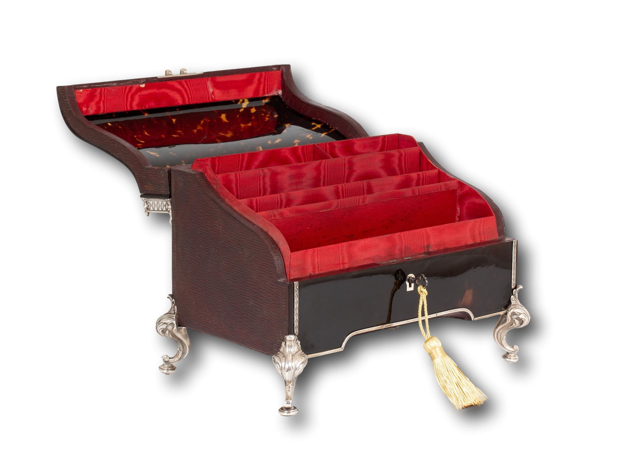 Tortoiseshell and Silver Stationery Box William Comyns For Sale 4