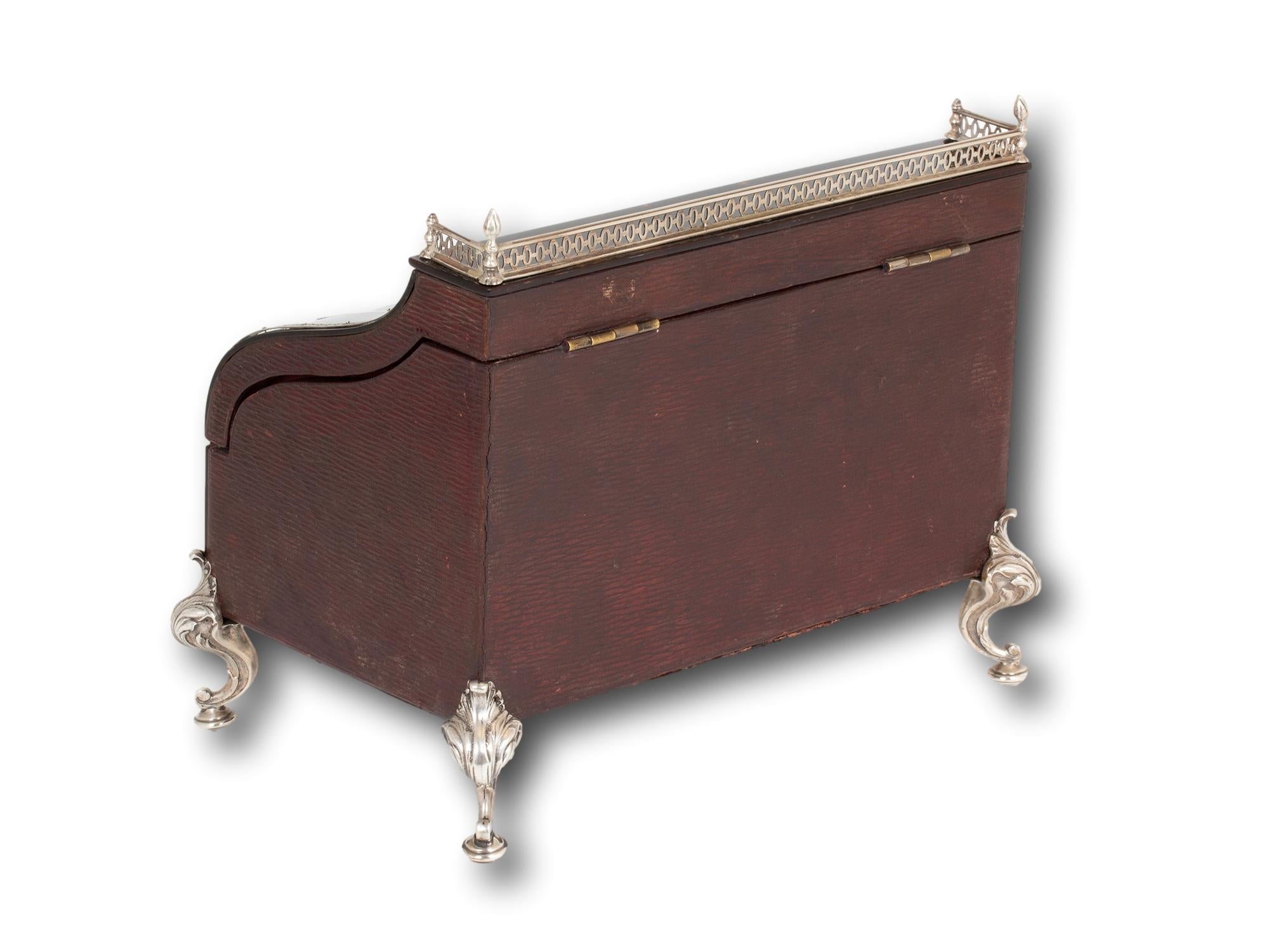 Art Nouveau Tortoiseshell and Silver Stationery Box William Comyns For Sale