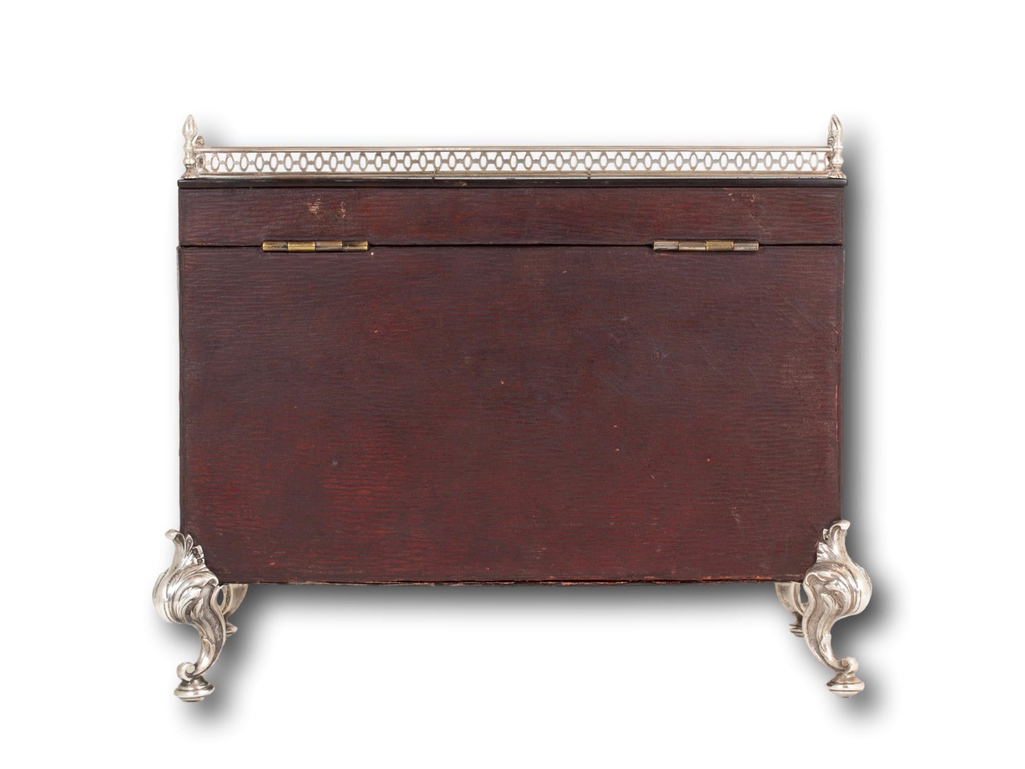 Tortoiseshell and Silver Stationery Box William Comyns In Good Condition For Sale In Northampton, GB
