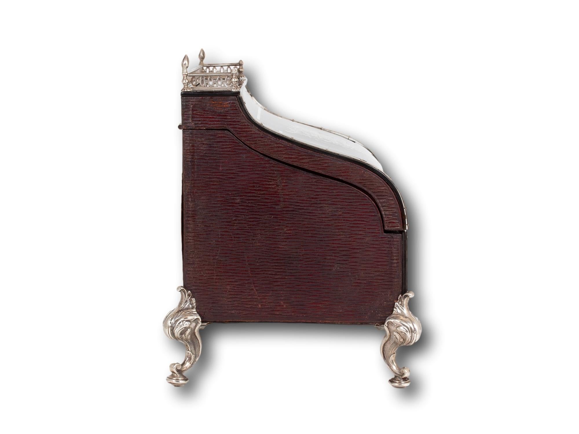 Early 20th Century Tortoiseshell and Silver Stationery Box William Comyns For Sale