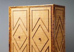Tortoiseshell Bamboo & Rattan Wardrobe