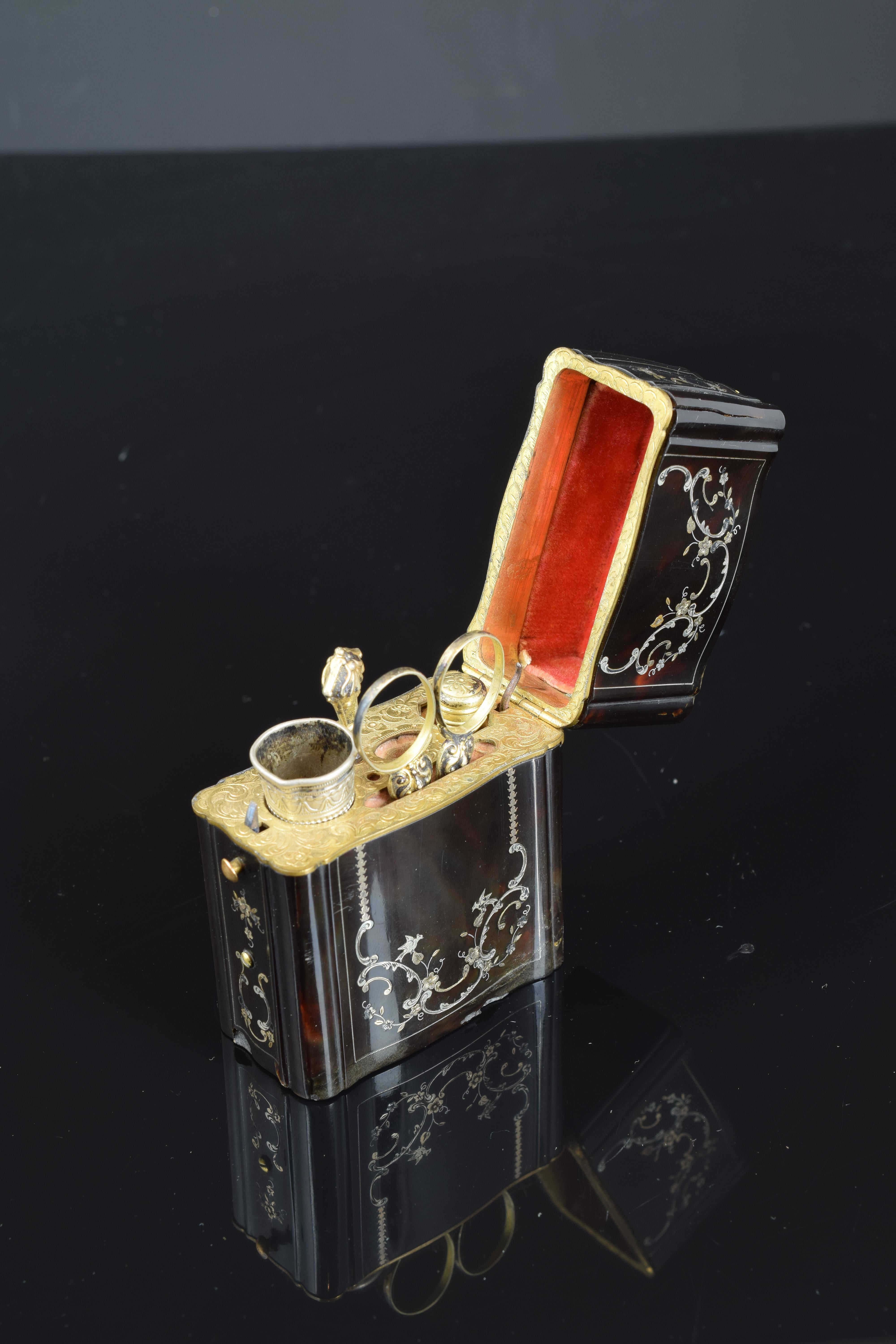 European Case with Utensils, 19th Century For Sale