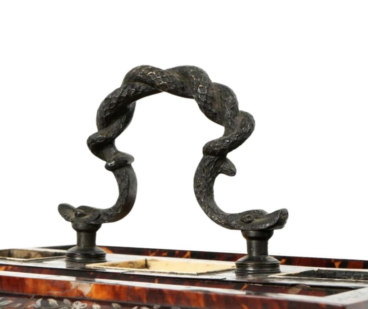 Tortoiseshell Double Inkwell In Good Condition For Sale In Dallas, TX