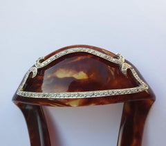 Tortoiseshell Hair Side Comb with Diamonds