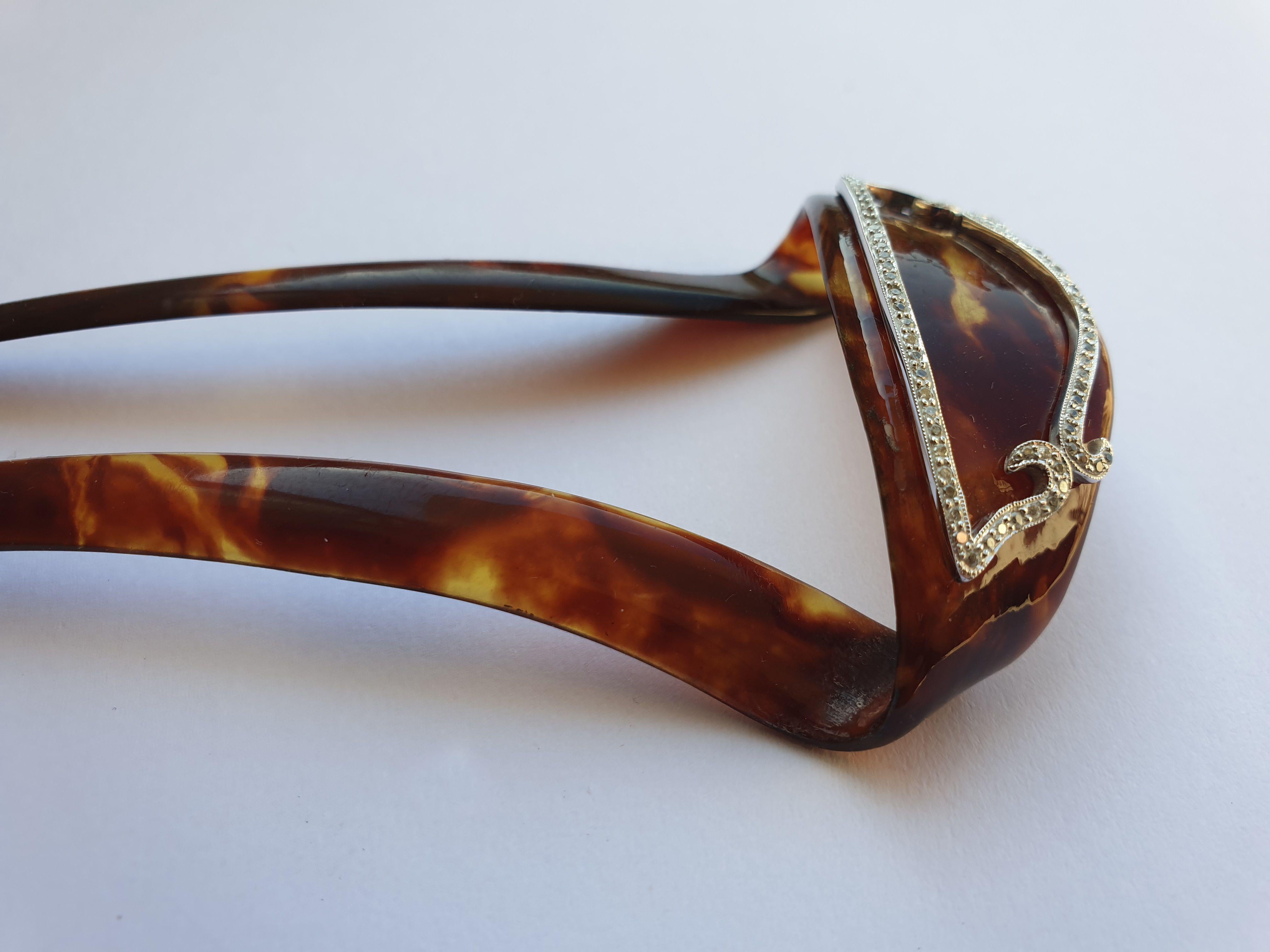 Women's Tortoiseshell Hair Side Comb with Diamonds For Sale