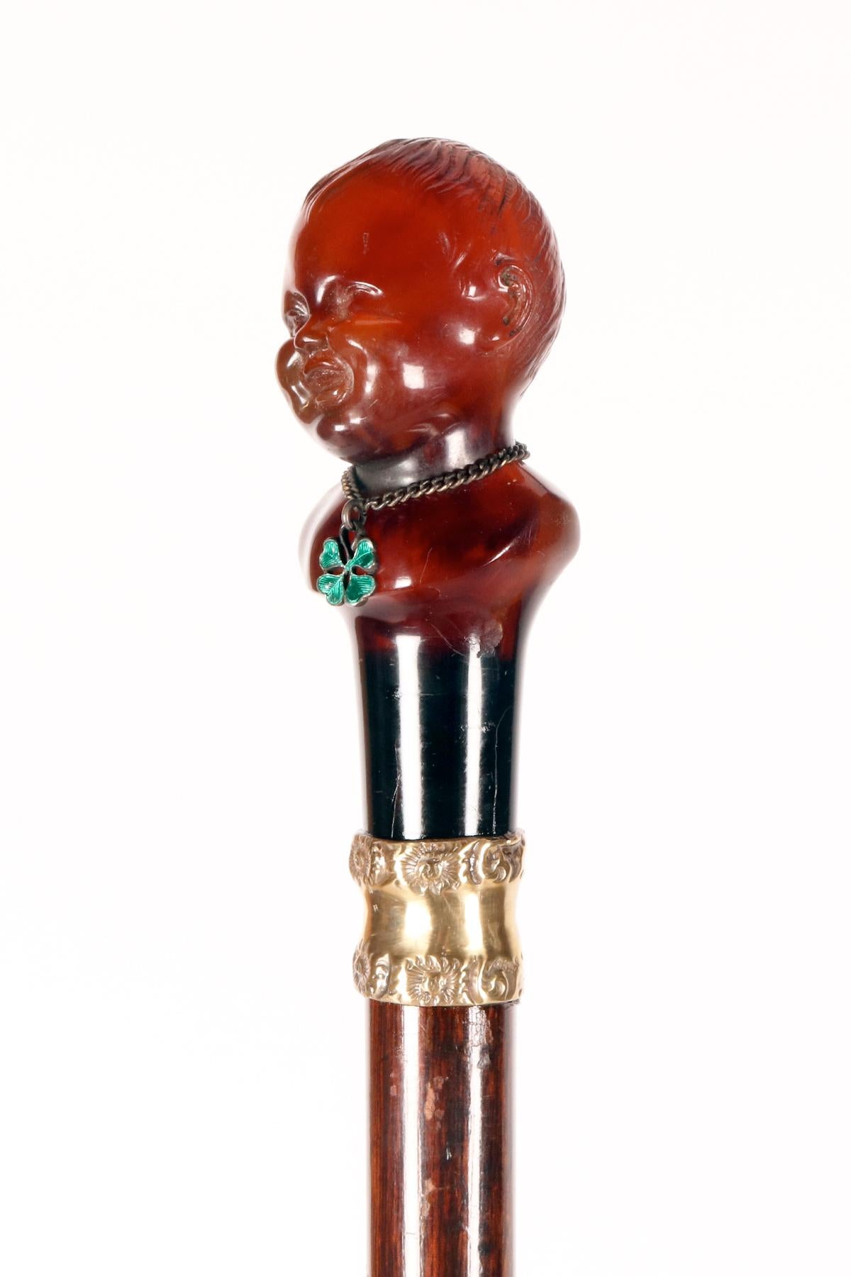 Canne bijou en écaille, signée Manolo-Arnould, France 1900. Bon état - En vente à Milan, IT