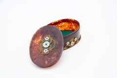 Tortoiseshell jewelry box with filigree silver details