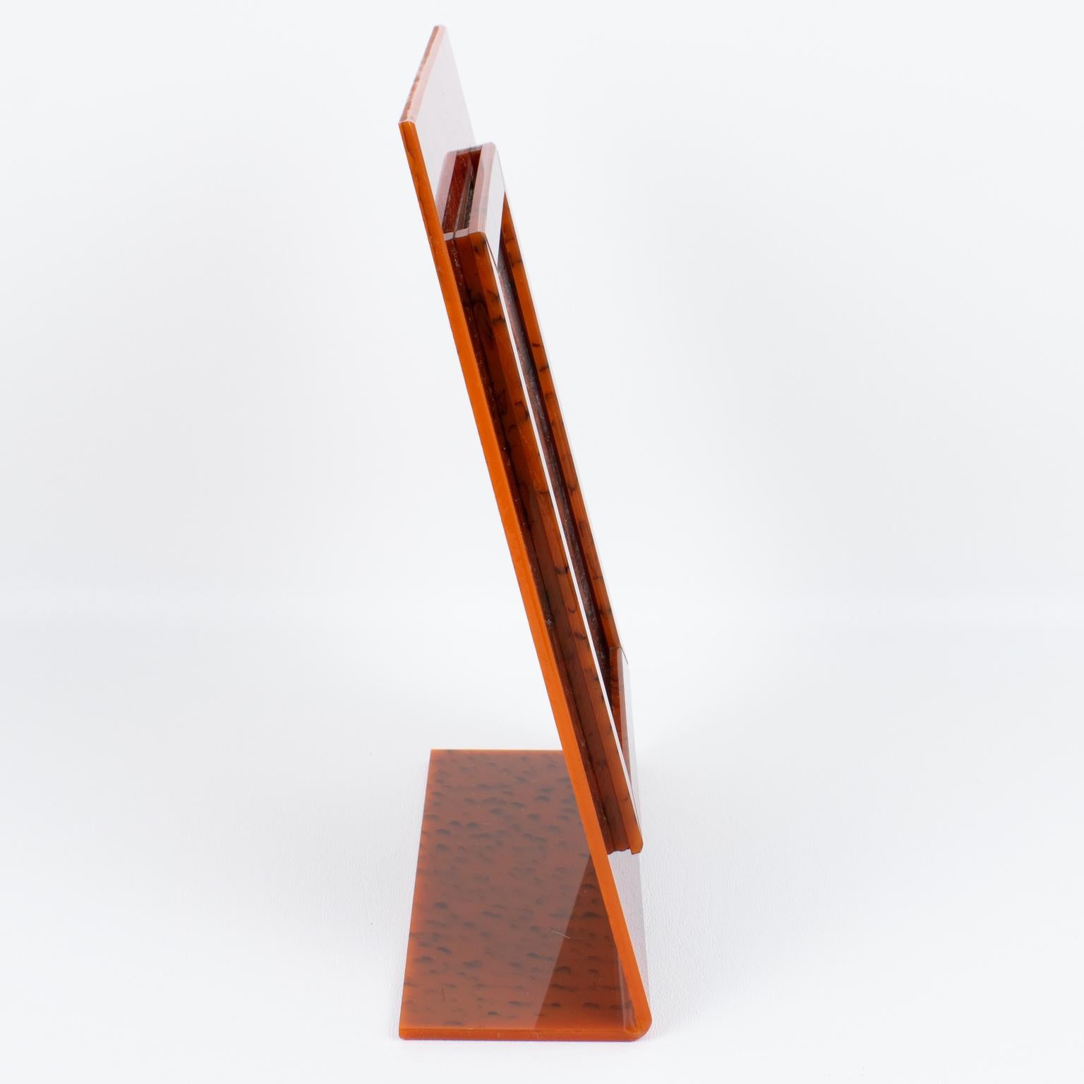 Italiano Cornice in lucite tartarugata, anni '70 in vendita