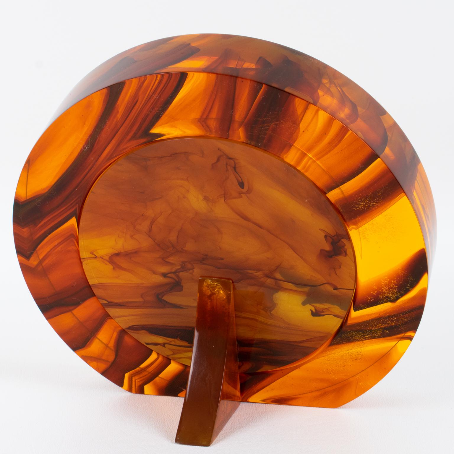 Italian Tortoiseshell Lucite Picture Frame, circa 1970